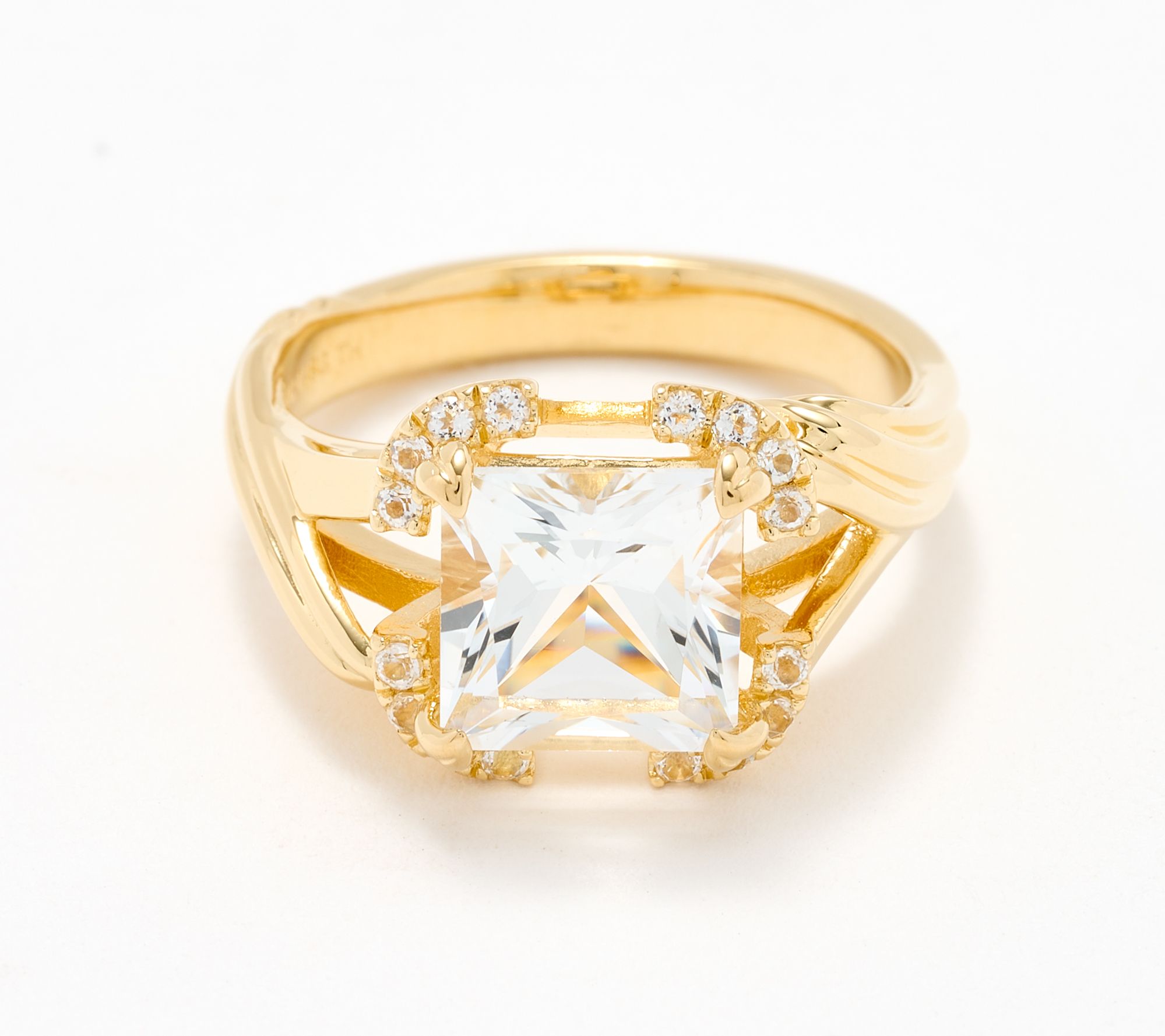 Christian James by Scott Grimes 14K Gold Clad Princess Cut Ripple Ring