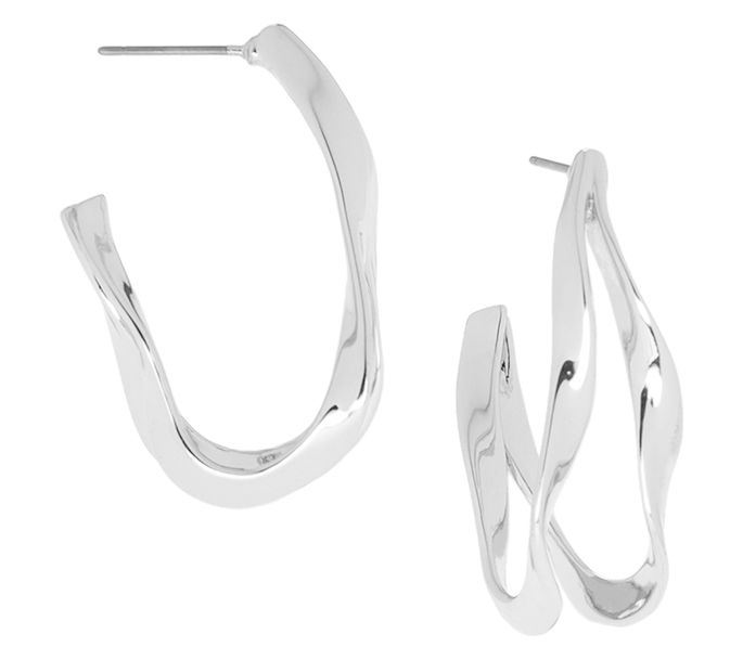 Marlyn Schiff Twisted  Oval Hoop Earrings