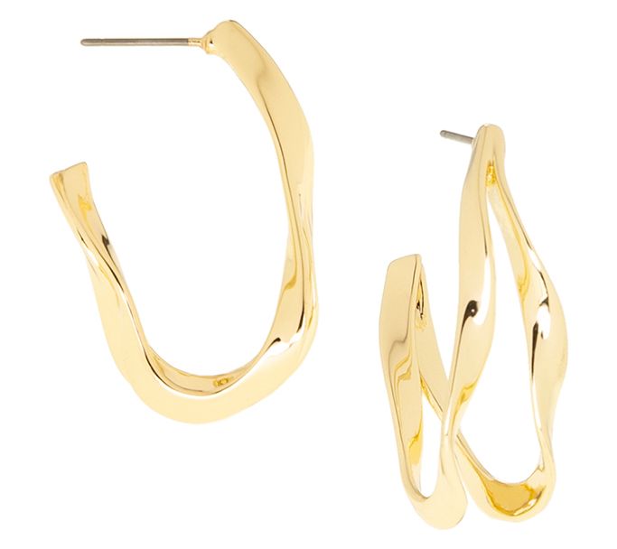 Marlyn Schiff Twisted  Oval Hoop Earrings