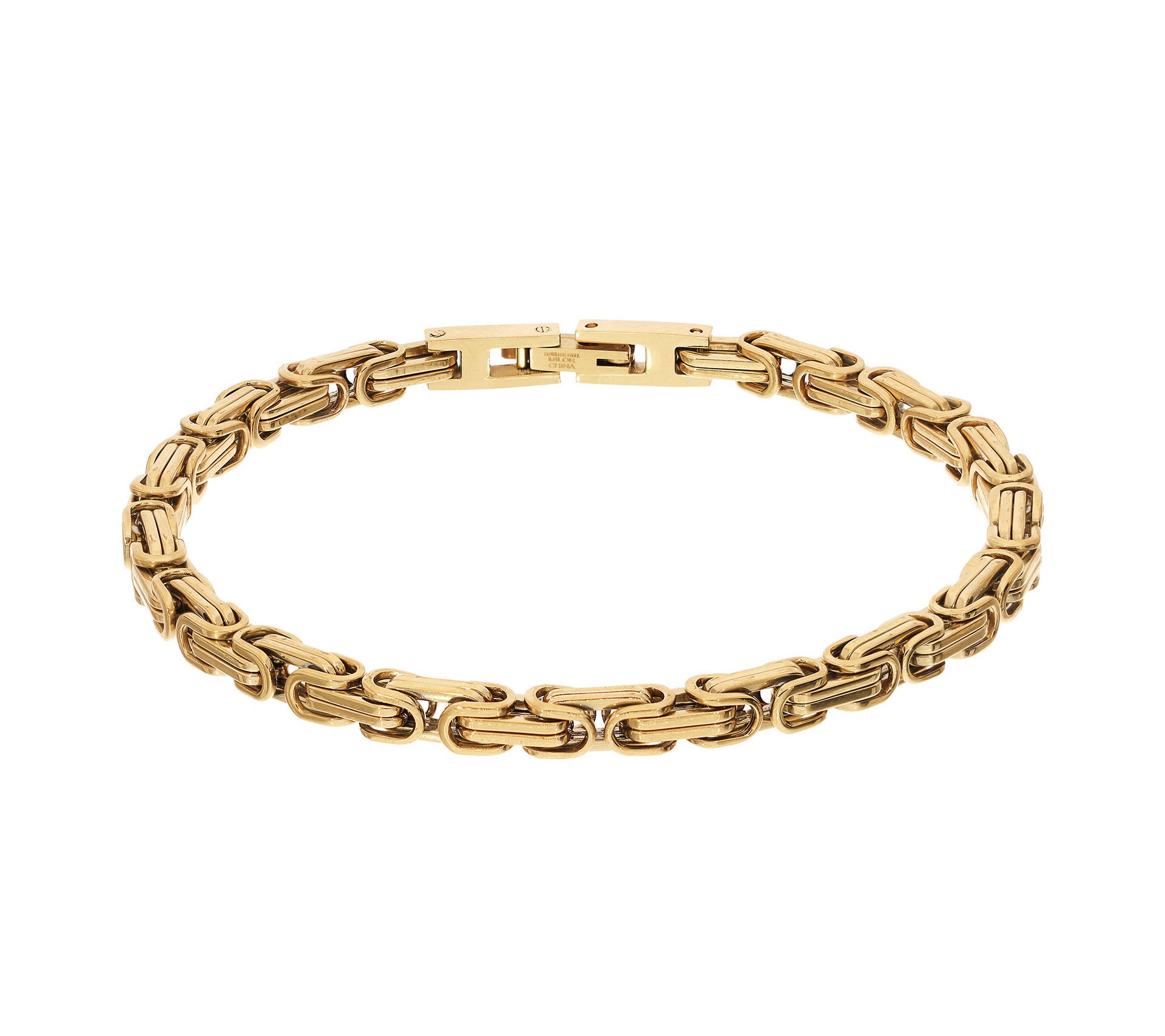 Steel By Design Goldtone Byzantine Bracelet