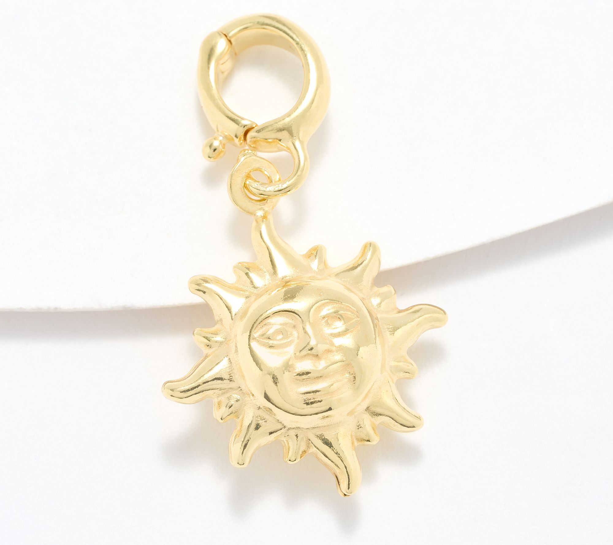 UltraFine 950 Silver Motif Enhancer Charm, 18K Yellow Plated