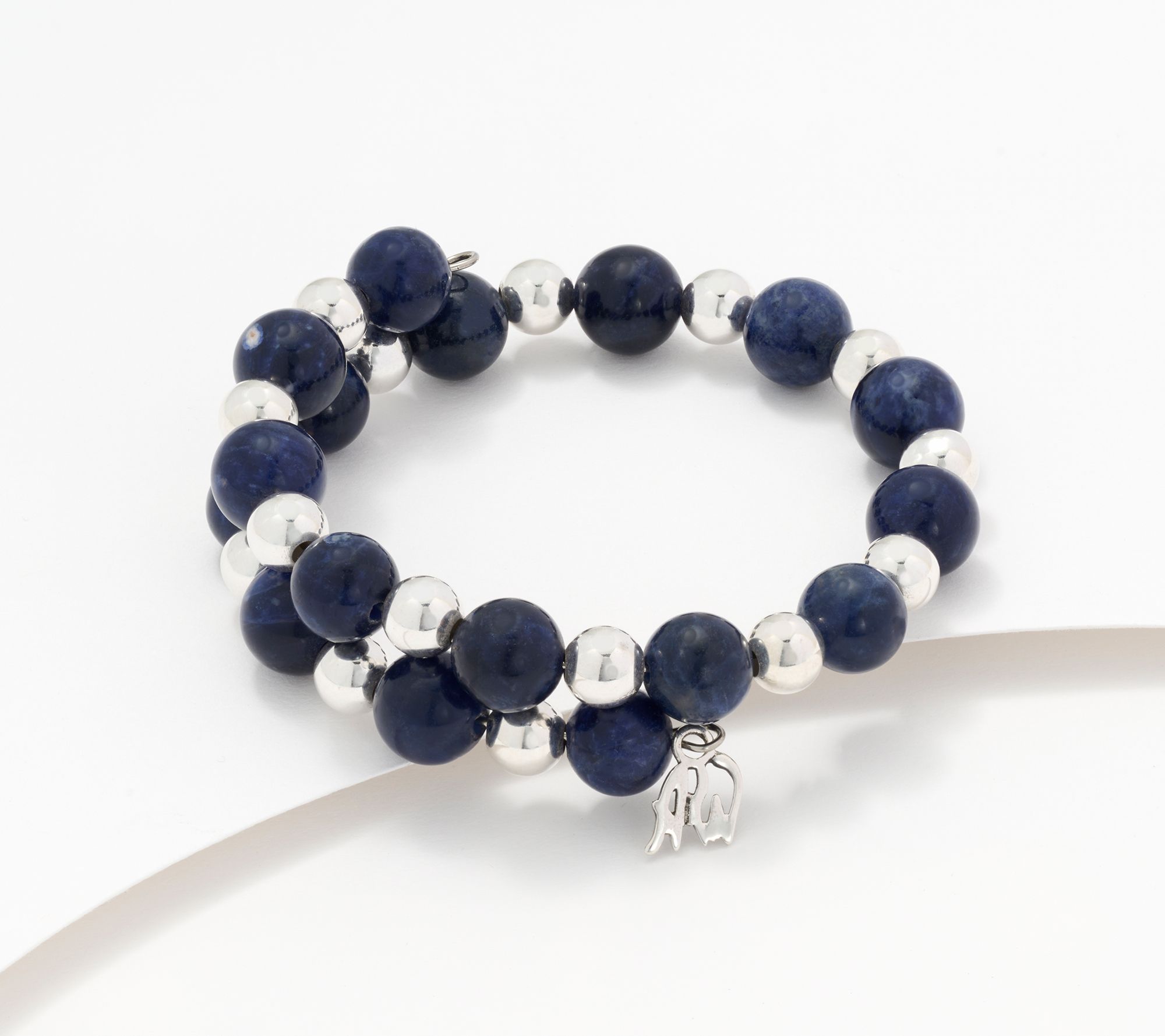 American West Sterling Silver & Gemstone Bead Coil Bracelet