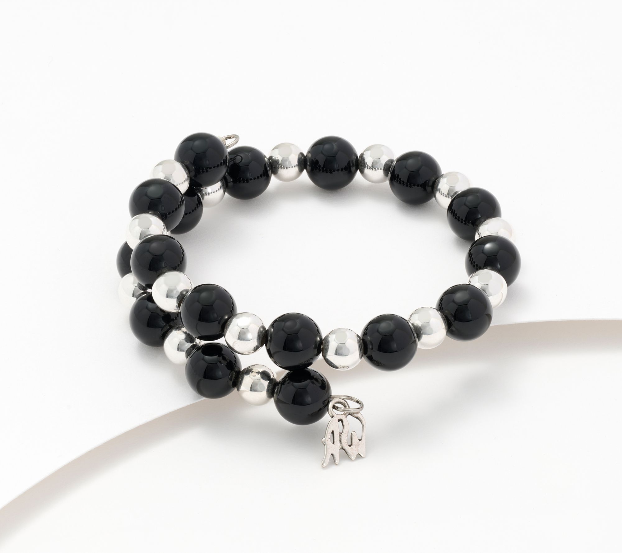 American West Sterling Silver & Gemstone Bead Coil Bracelet