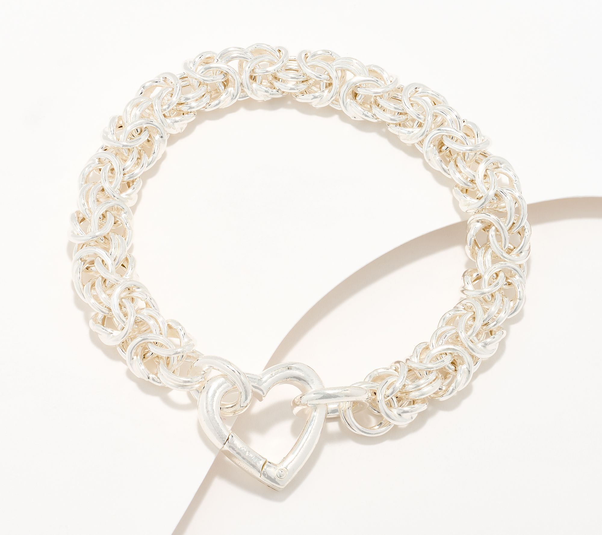 "As Is" UltraFine 950 Silver Heart Closure Choice Chain Bracelet