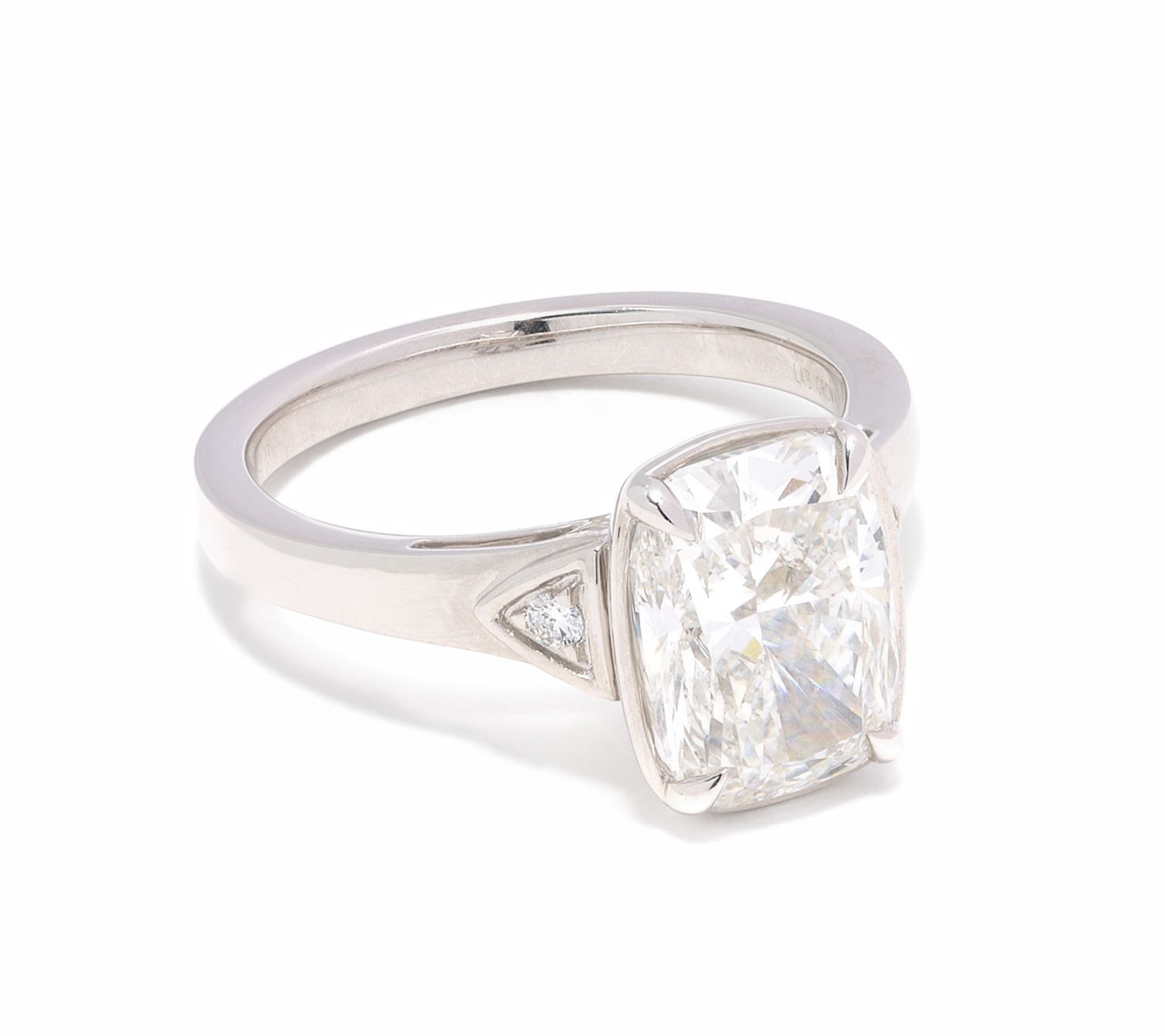 Fire Light Lab Grown Diamond 3.00 Elongated Cushion Cut Ring, 14K Gold