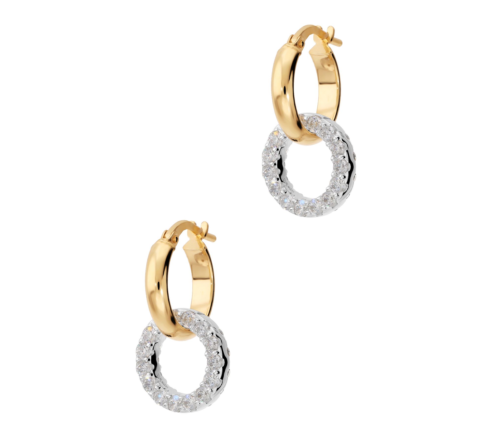 Diamonique Italia Reversible Hoop Dangle Earrings