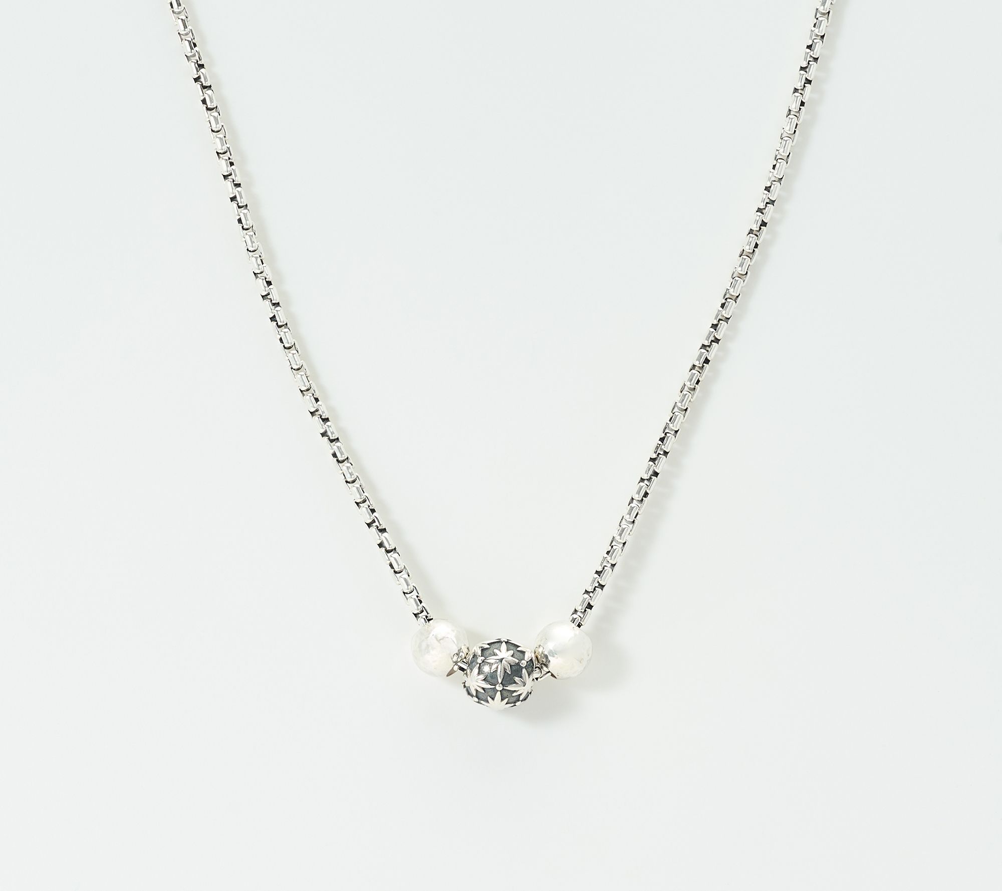 JAI Sterling Silver Symbols of Love Message 18" Necklace, 19.0g