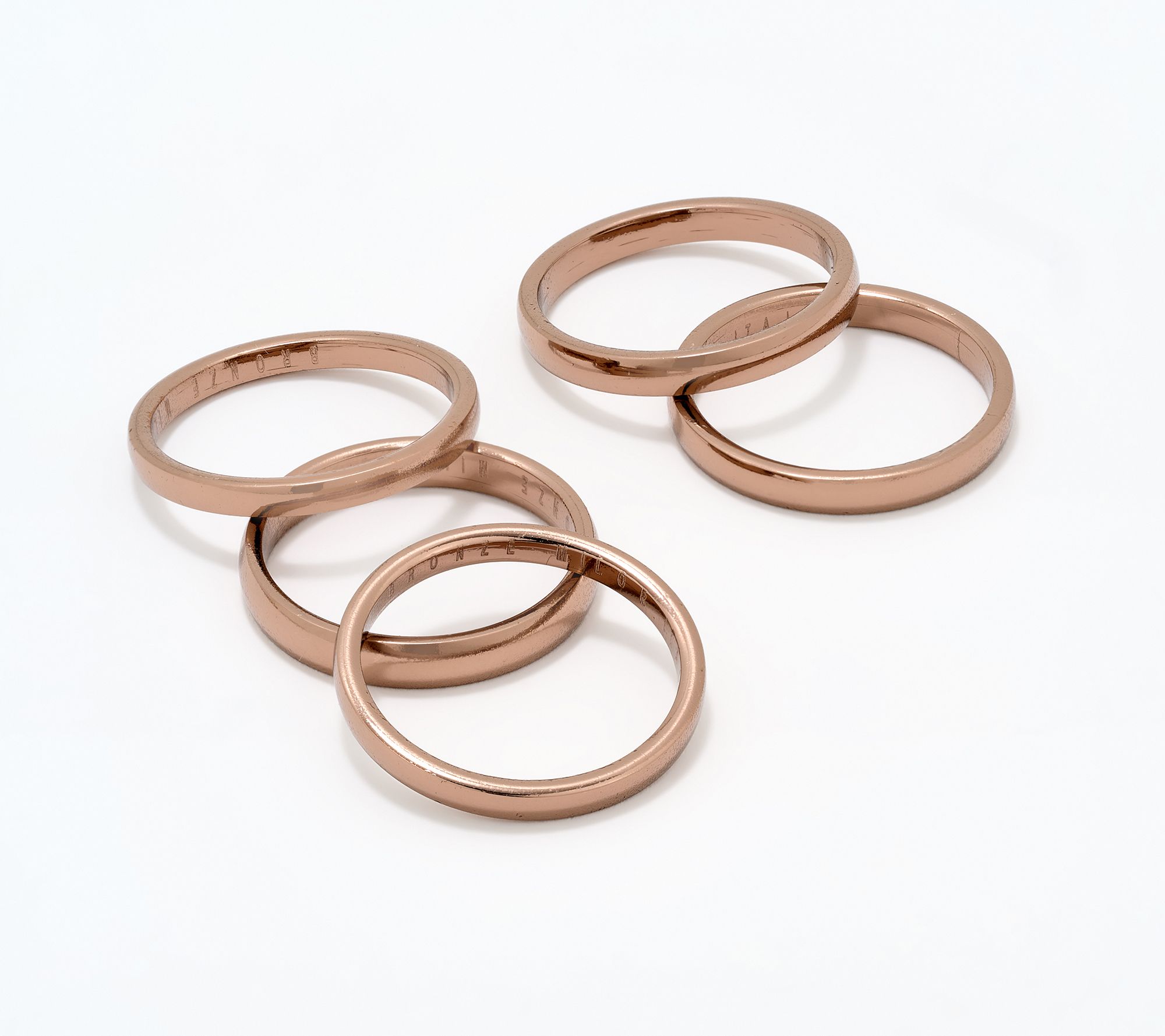 "As Is" David Markstein Bronze Premiere Set of 5 Stacking Rings