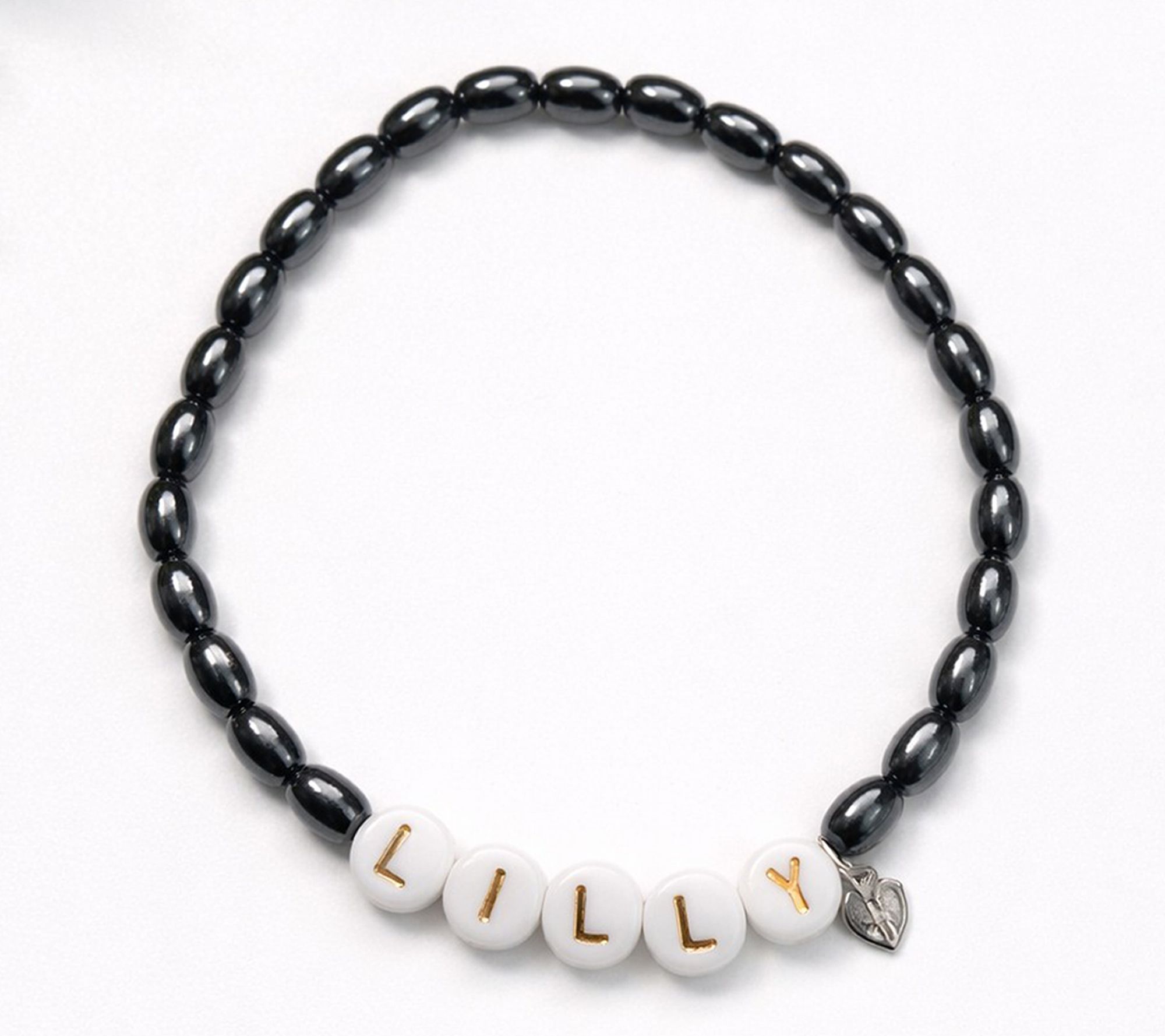 Alkeme Personalized Name Bracelet in Hematine