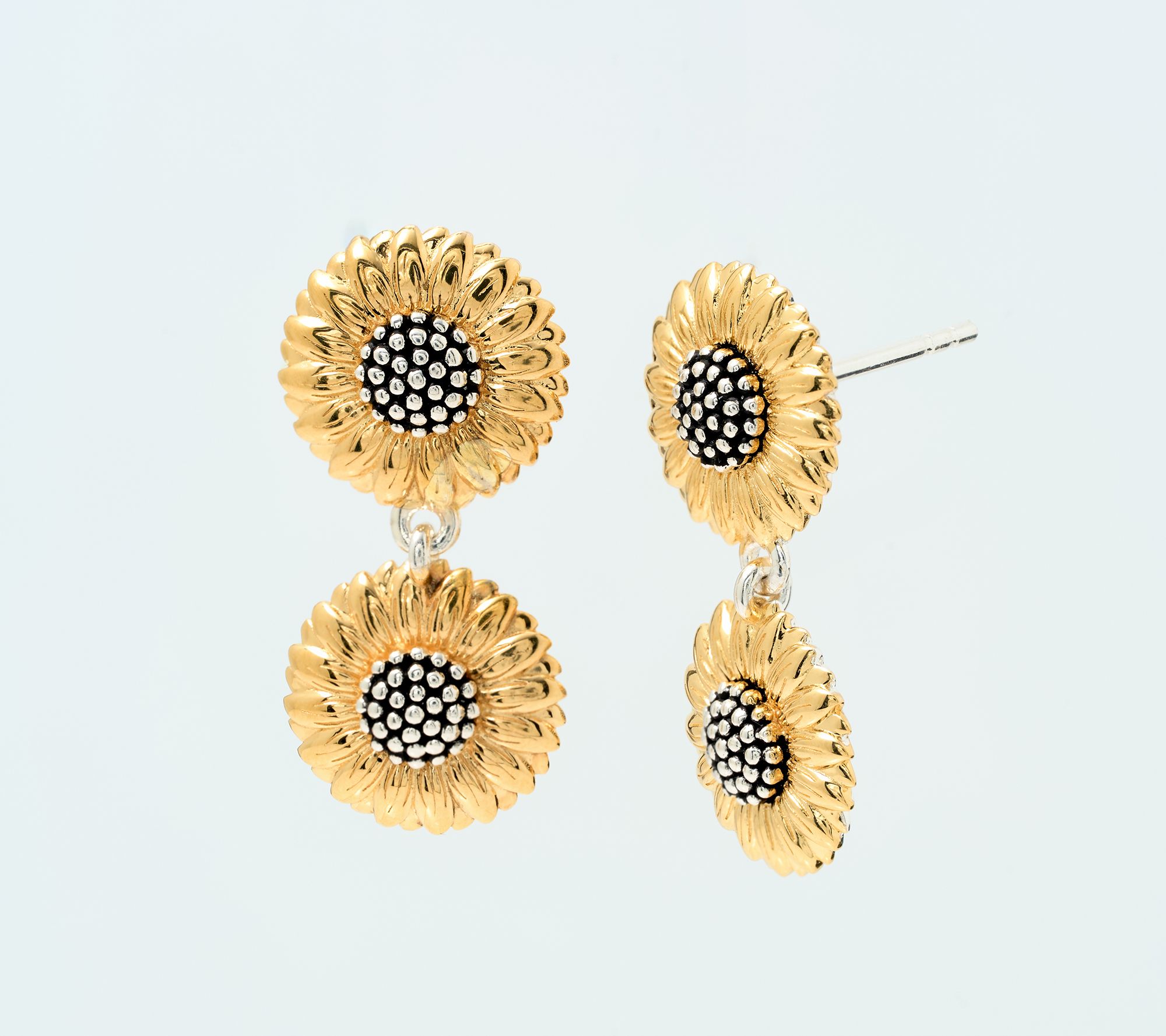 Christian James by Scott Grimes Two-Tone Hello Sunshine Drop Earrings