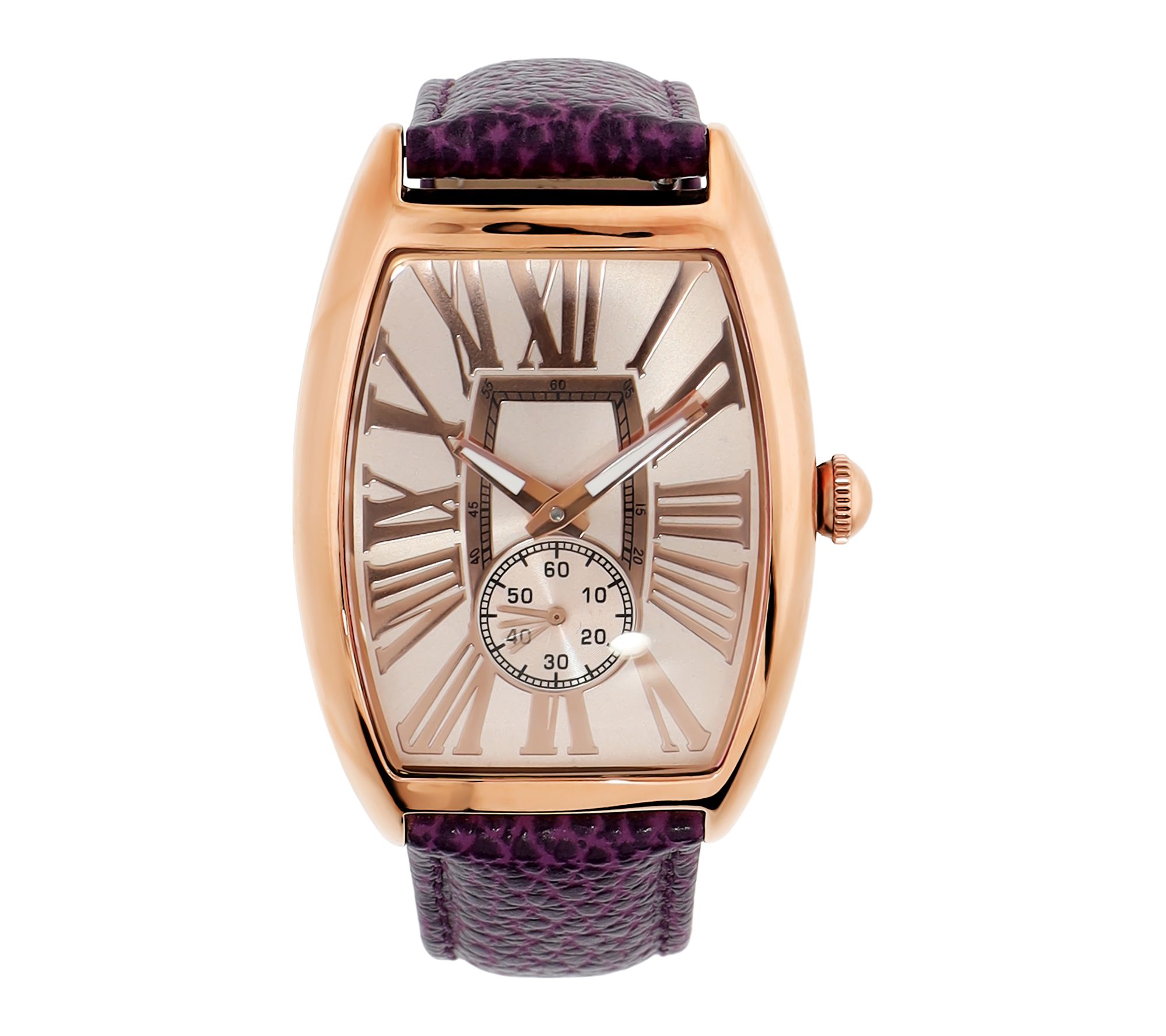 Bronzo Italia Roman Numeral Dial Leather StrapWatch