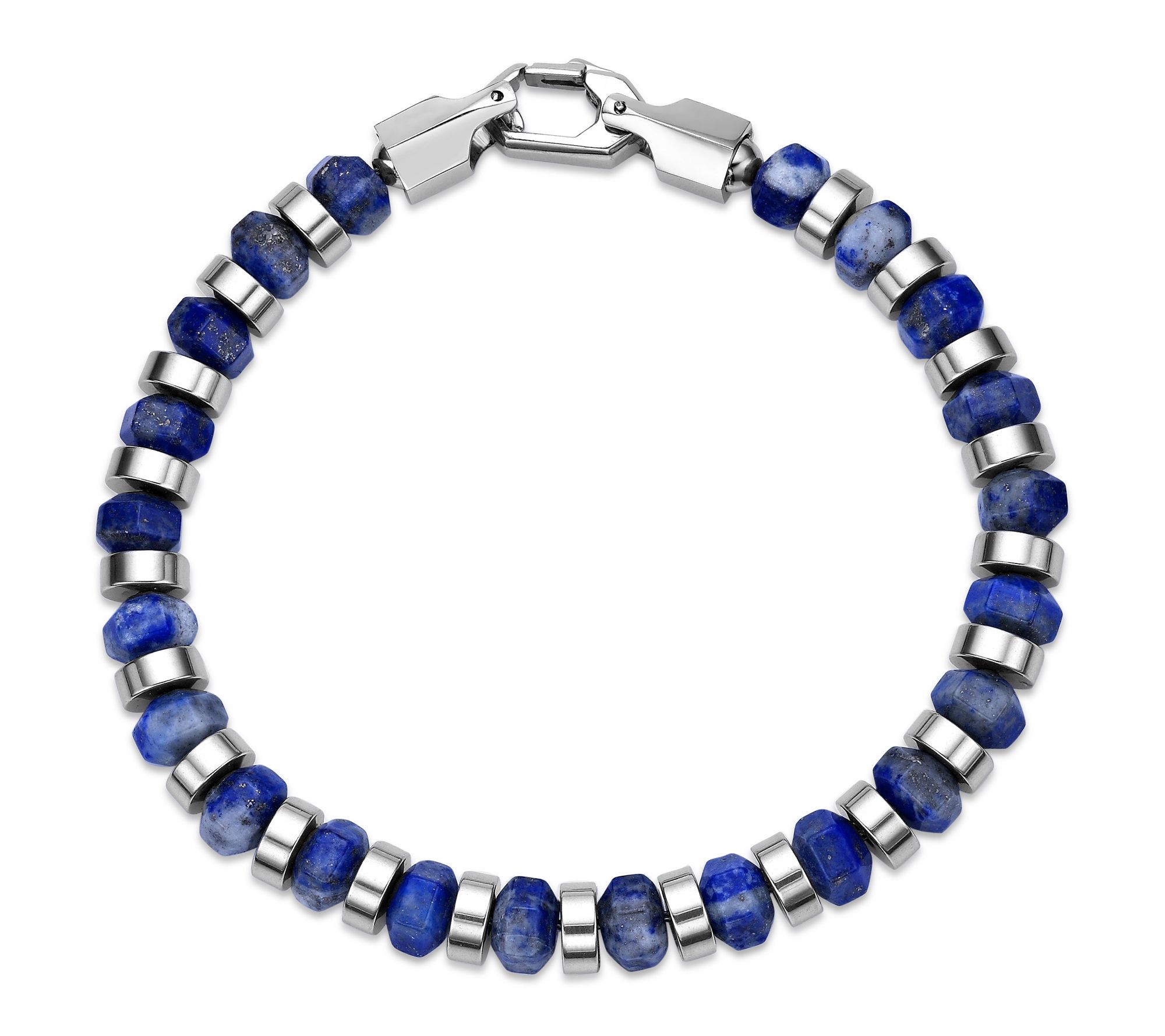 LYNX Men's Stainless Steel & Gemstone Beaded Bracelet
