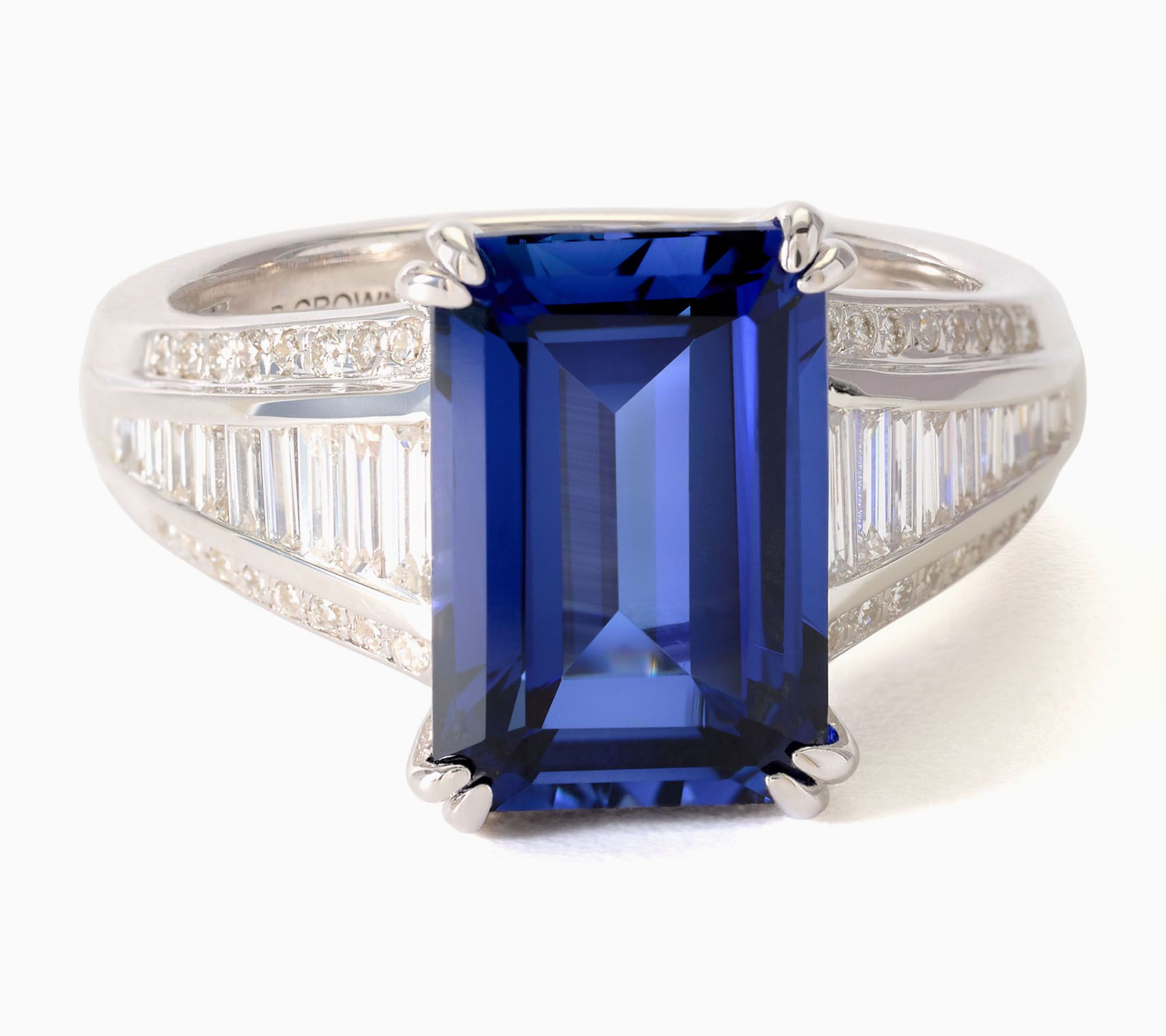 Gemistry Lab Grown Sapphire & Diamond Ring, Sterling Silver
