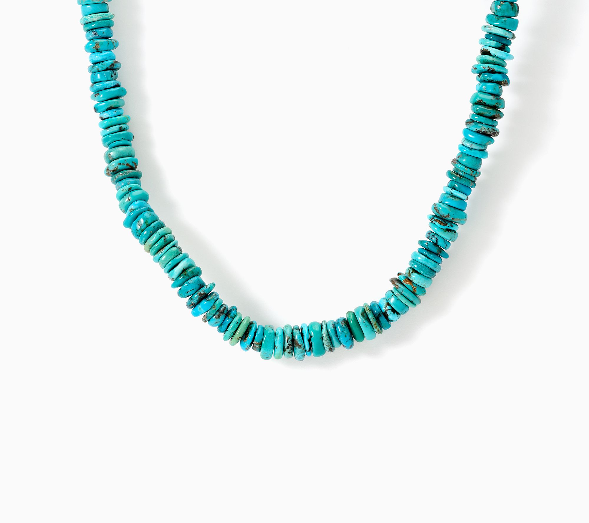 American West Sterling Silver Turquoise Bead 17" Necklace