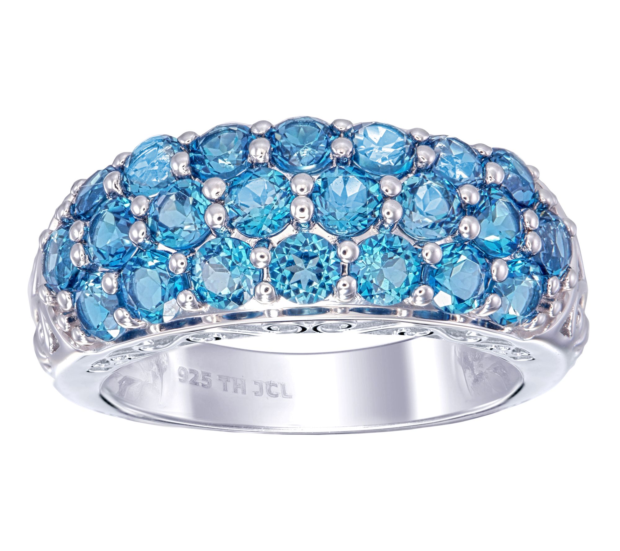 Affinity Gems Multi-Row Pave Gemstone Dome Ring, Sterling