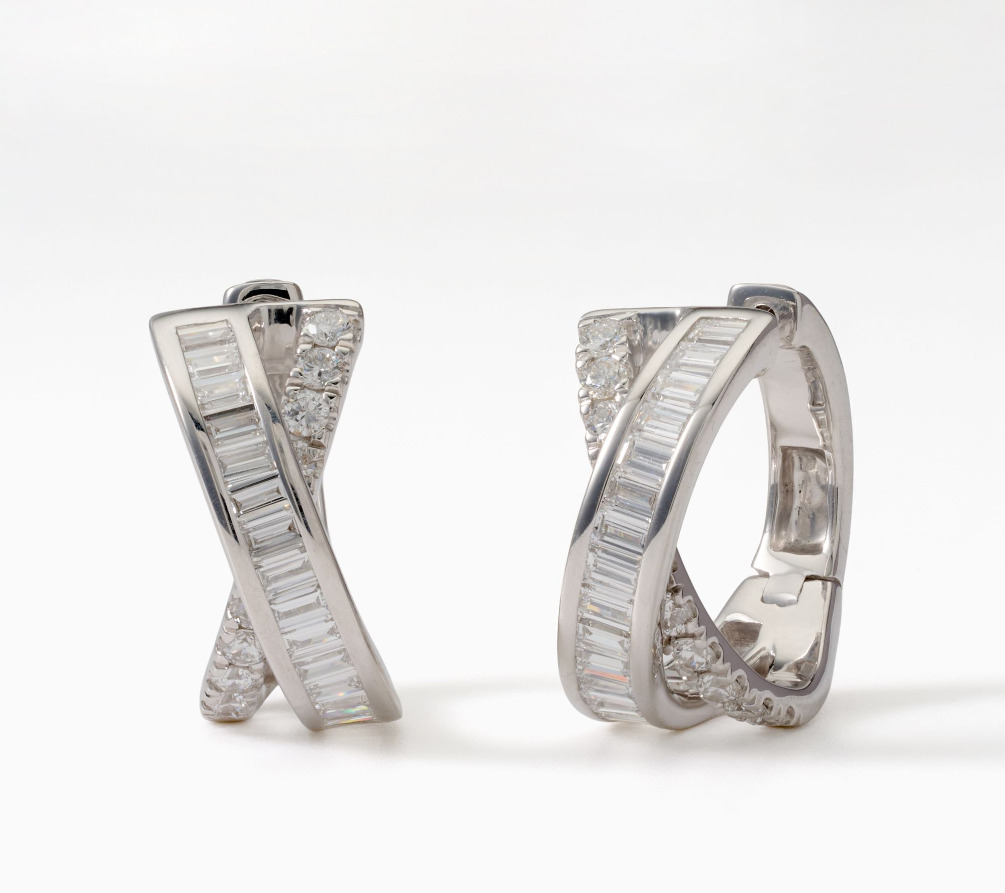 Smiling Rocks Lab Grown Diamonds 1.66 ctw Mixed Hoop, Sterling Silver
