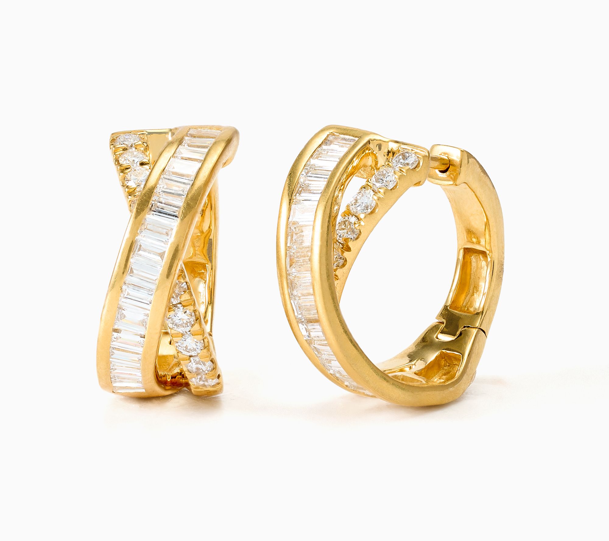 Smiling Rocks Lab Grown Diamonds 1.66 ctw Mixed Hoop, Sterling Silver