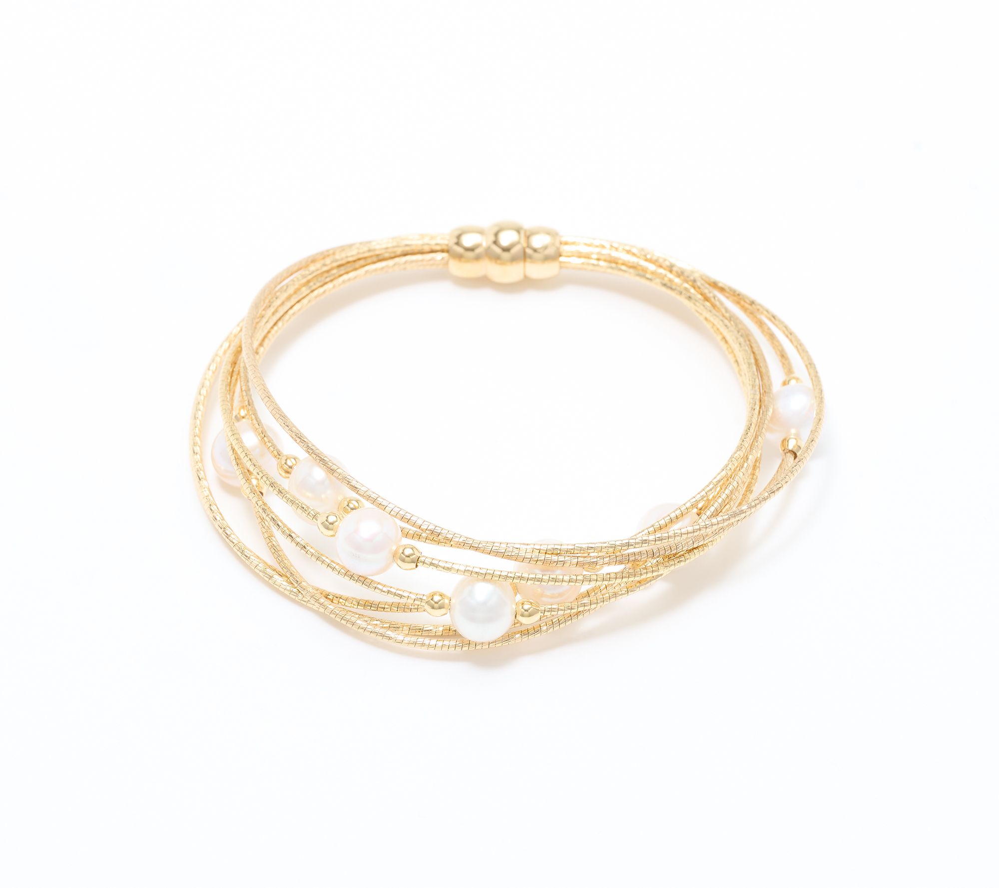 "As Is" Honora Cultured Pearl Multi Strand Bracelet, Bronze