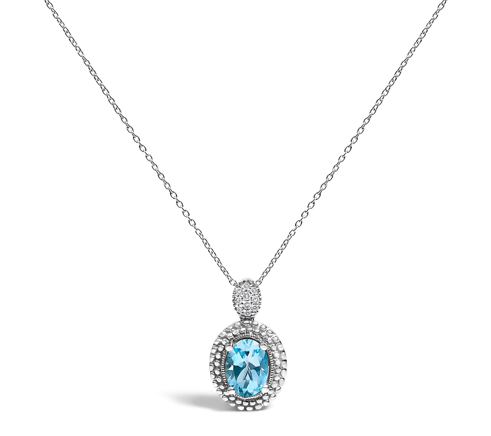 Haus of Brilliance Topaz & Diamond Pendant Necklace, Sterl