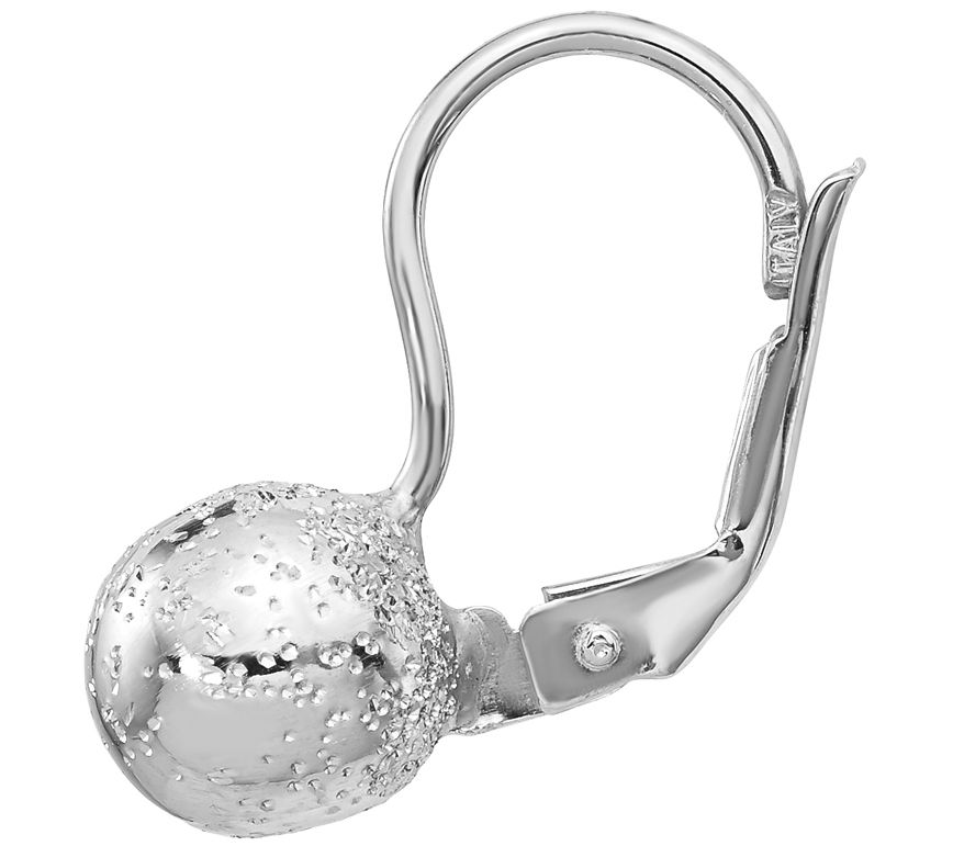 Italian Silver Ball Lever Back Earrings