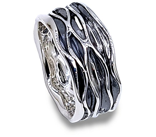 Hagit Sterling Silver Textured Band Ring