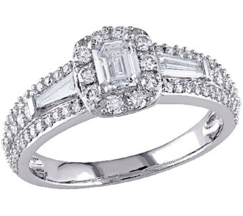 Affinity 1 cttw Multi Cut Halo Diamond Ring, 14K White Gold - J340893