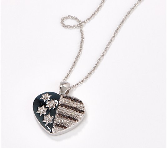 Affinity Diamonds Flag Necklace, 0.25cttw, Sterling Silver
