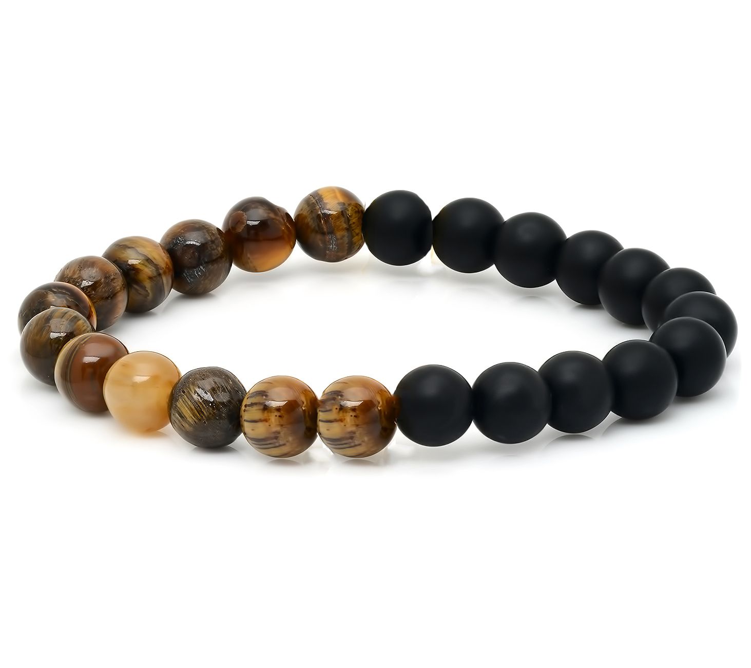 Steel by Design Tiger Eye Beaded Stretch Bracel et