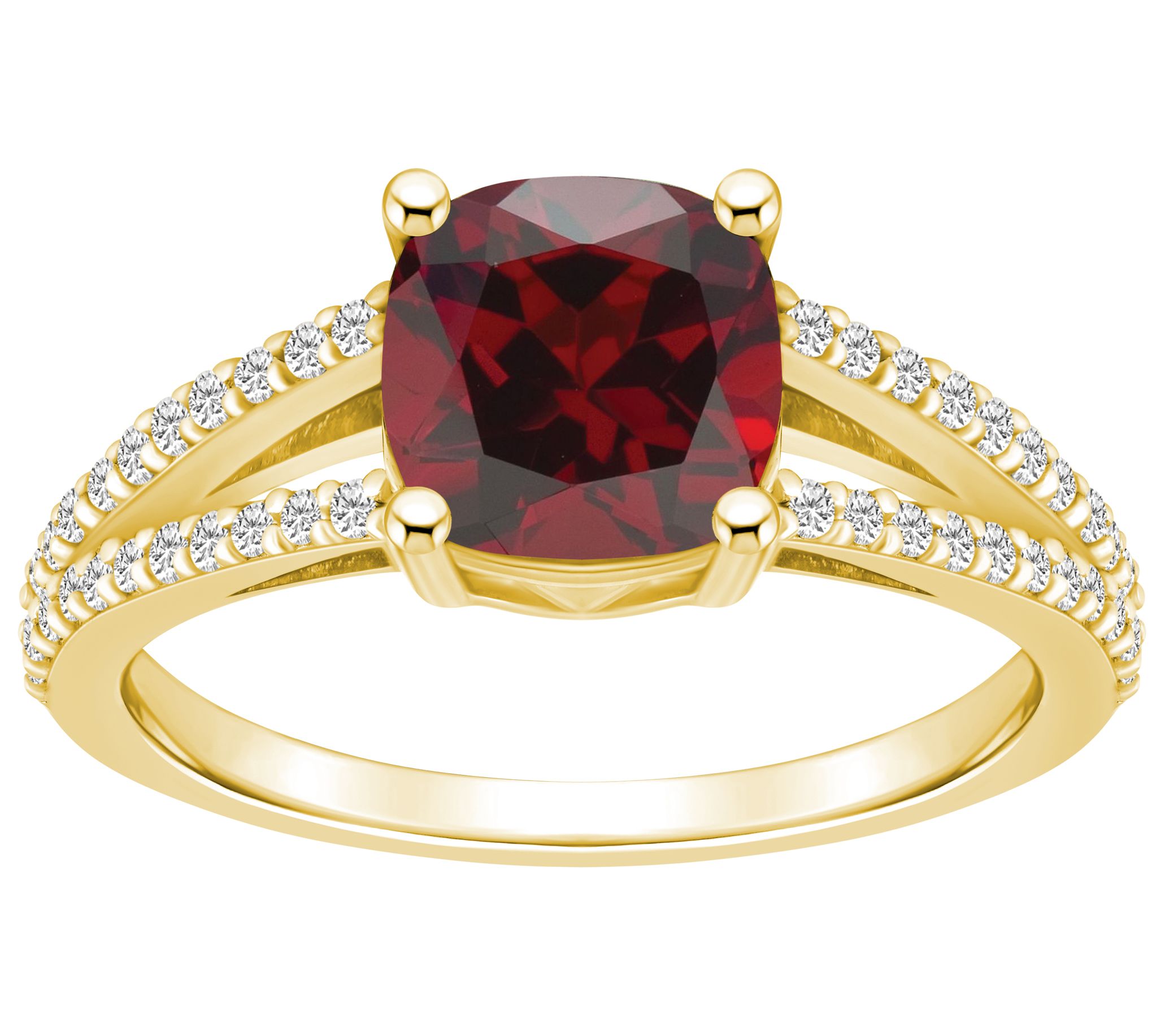 Affinity Gems Cushion Gemstone & Diamond Ring,4K Gold