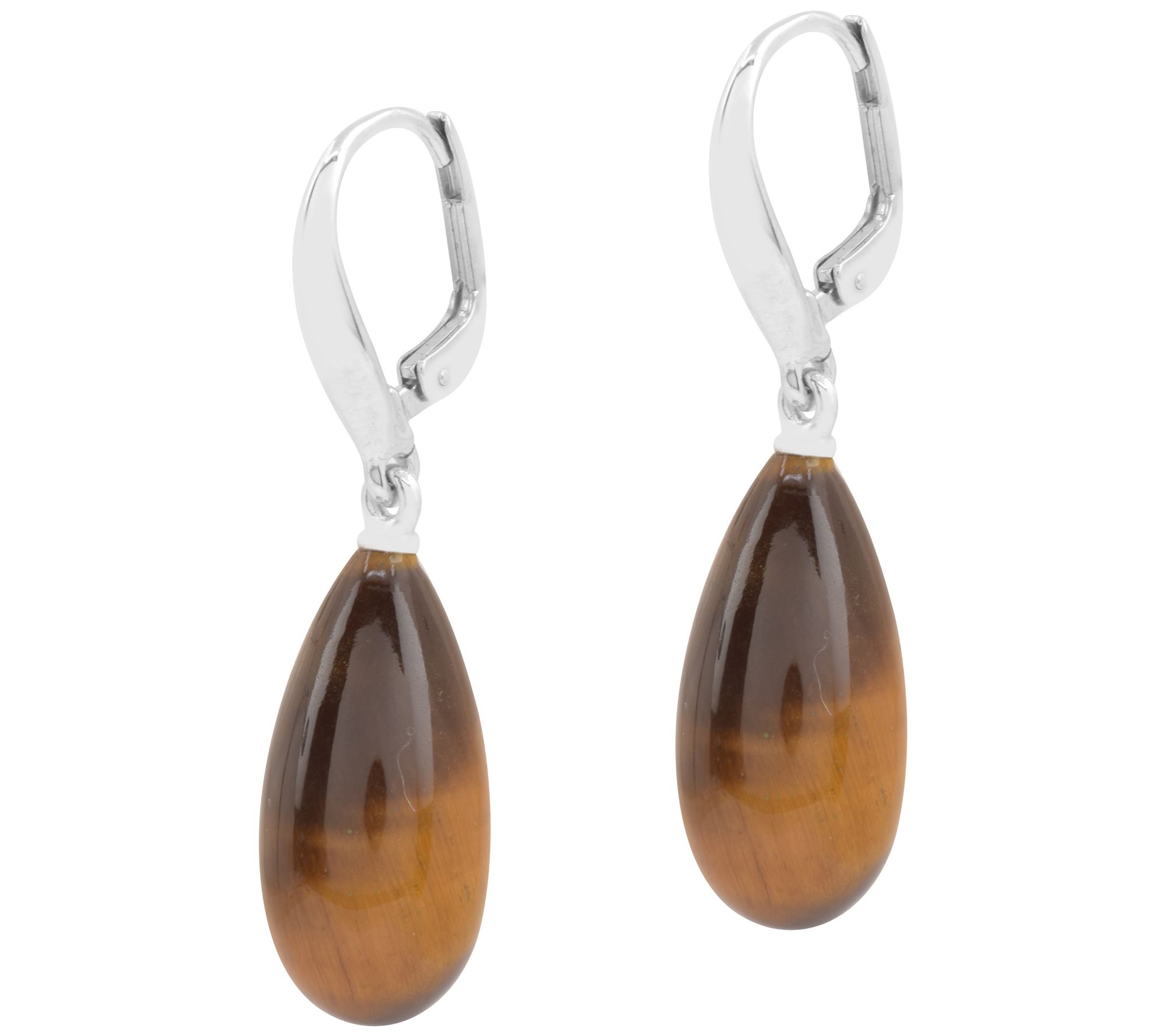 Affinity Gems Tiger's Eye Drop Earrings, Sterling Silver
