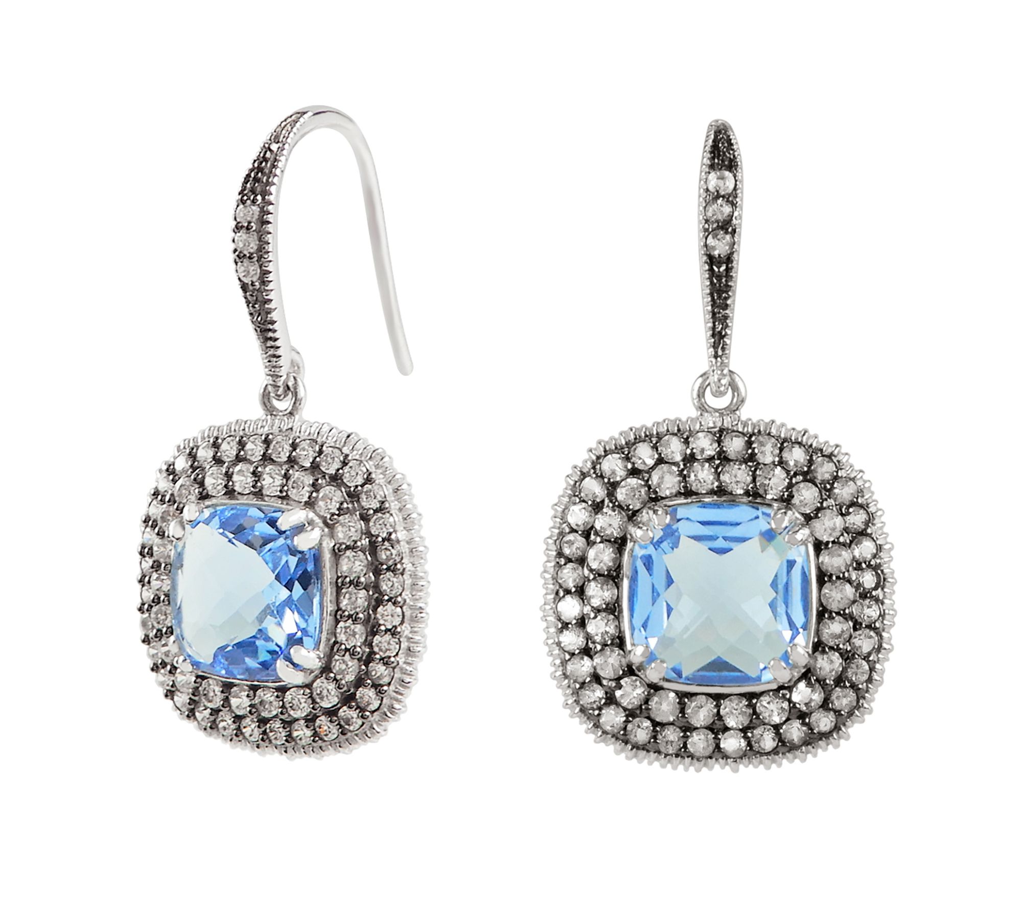 Diamonique Simulated Gemstone Dangle Earrings,terling Silver