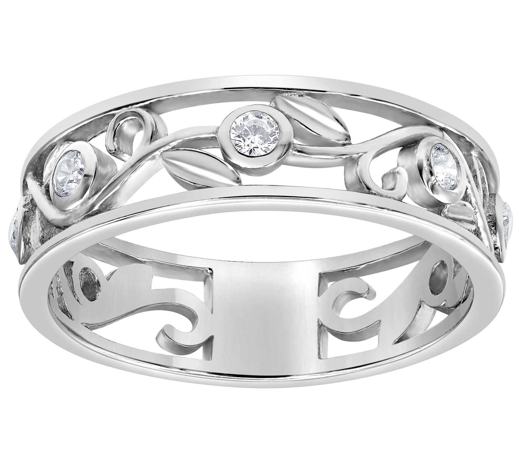 Diamonique 0.40 cttw Round Cut Eternity Band Ring, Sterling