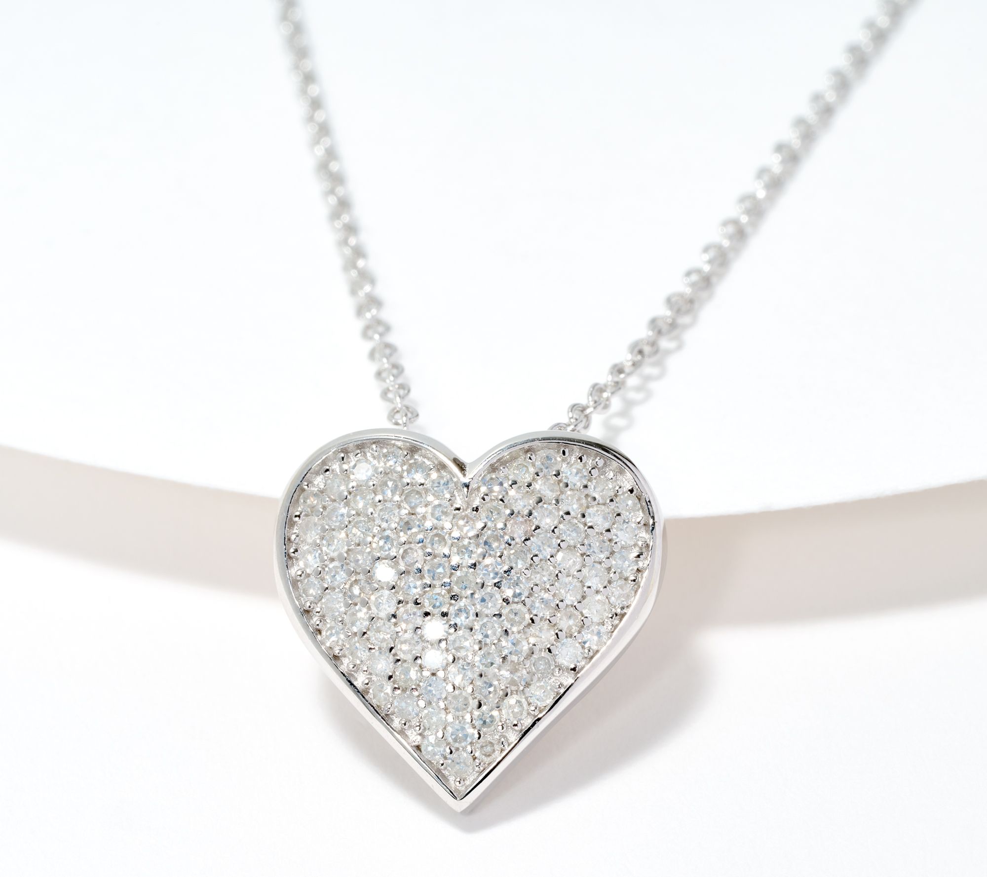 "As Is" Affinity Diamonds Heart Pendant Necklace, Sterl