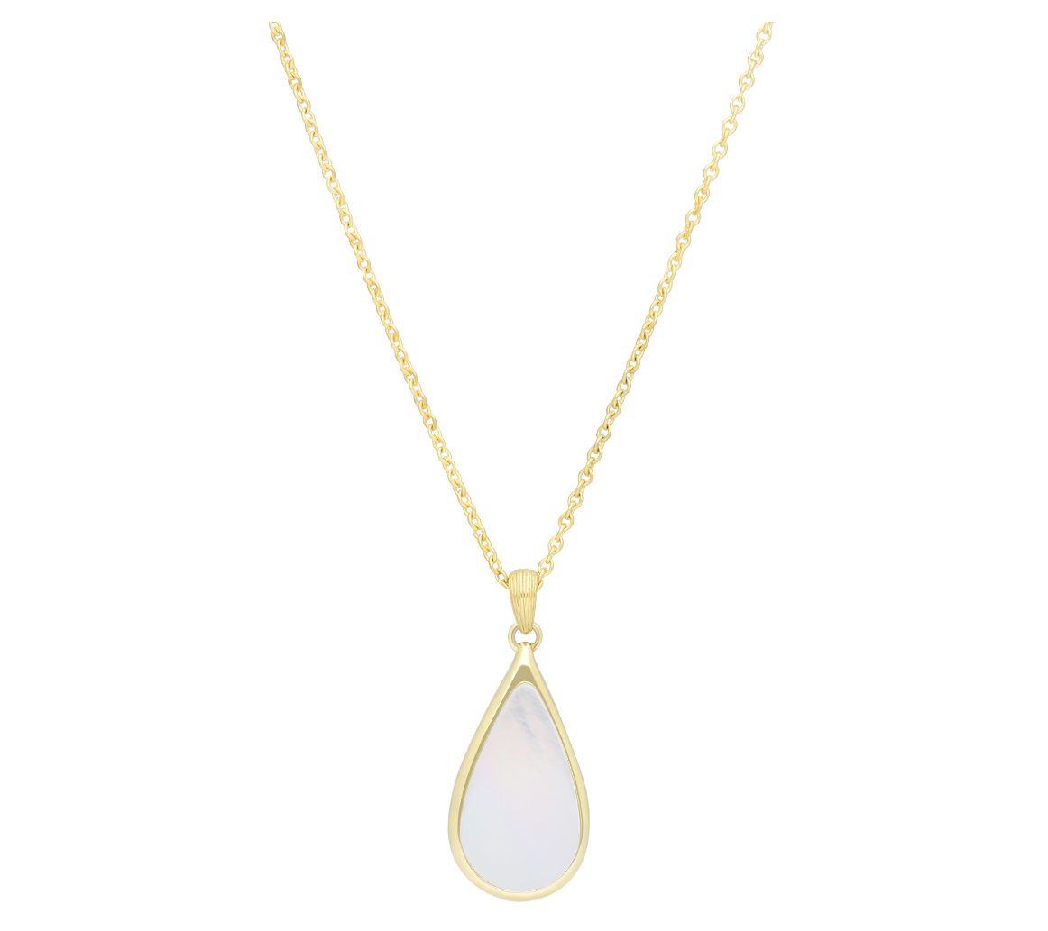 Ariva Sterling Silver Mother of Pearl Pendant w / Chain