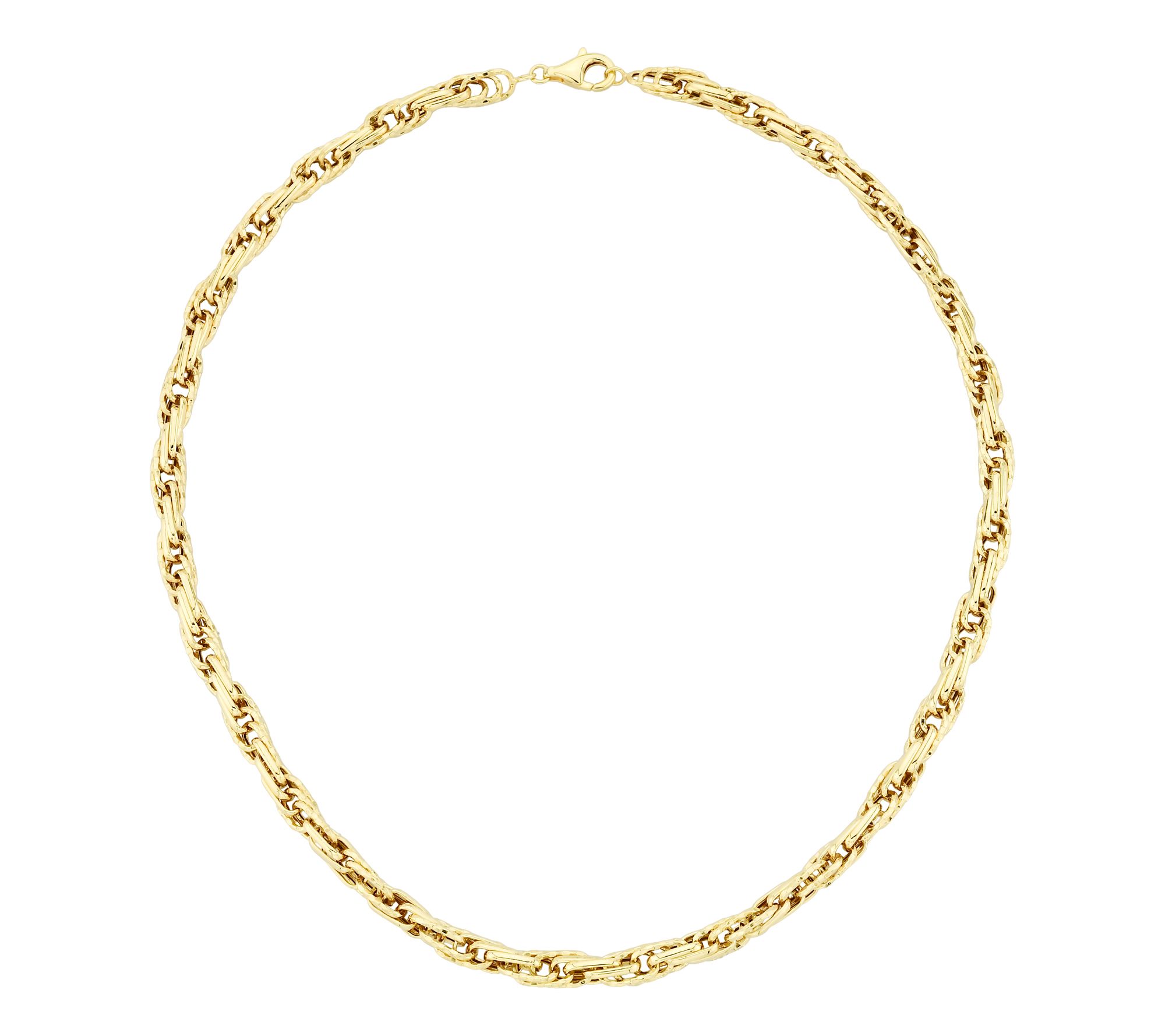 Adorna 14K Gold Interlocking Oval Link Necklace