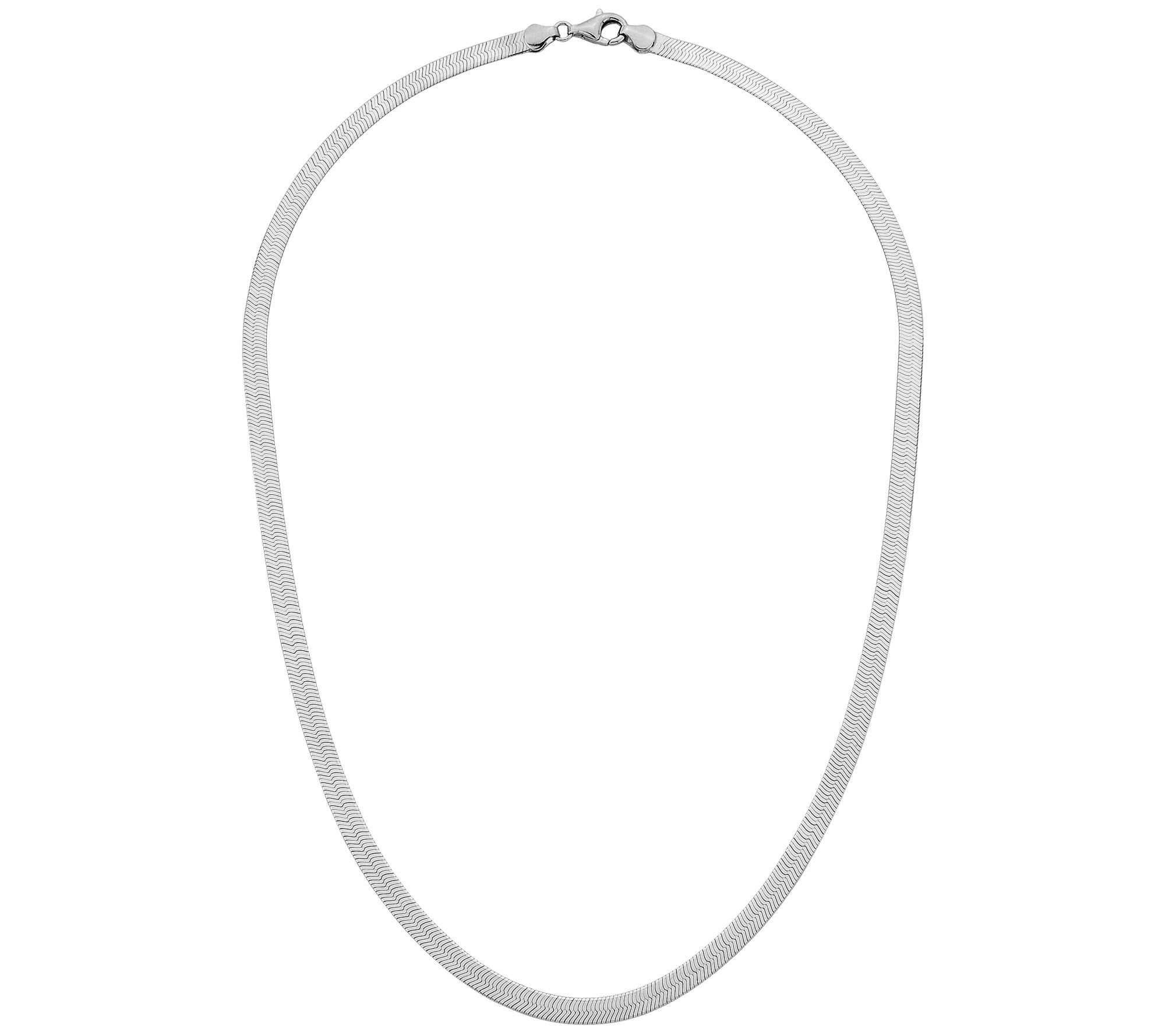 Silver Style 4mm Herringbone Chain 20" Necklace, 11 gr
