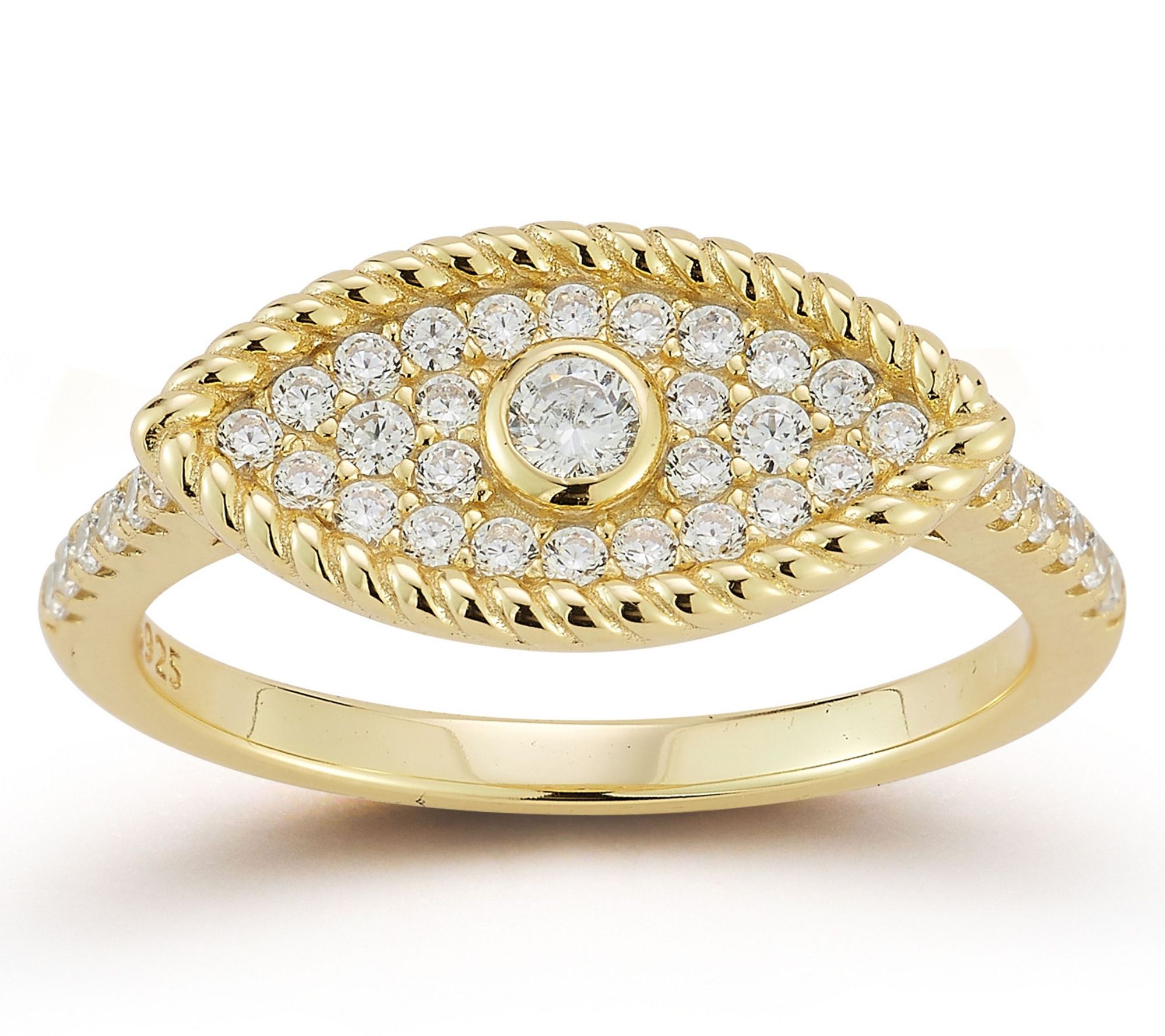 Sterlina Silver Pave Evil Eye Cocktail Ring, Sterling