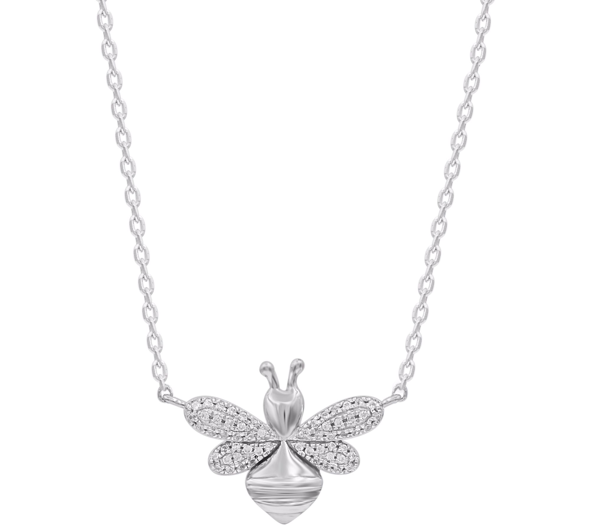 Accents by Affinity Diamond Butterfly Necklace,Sterling