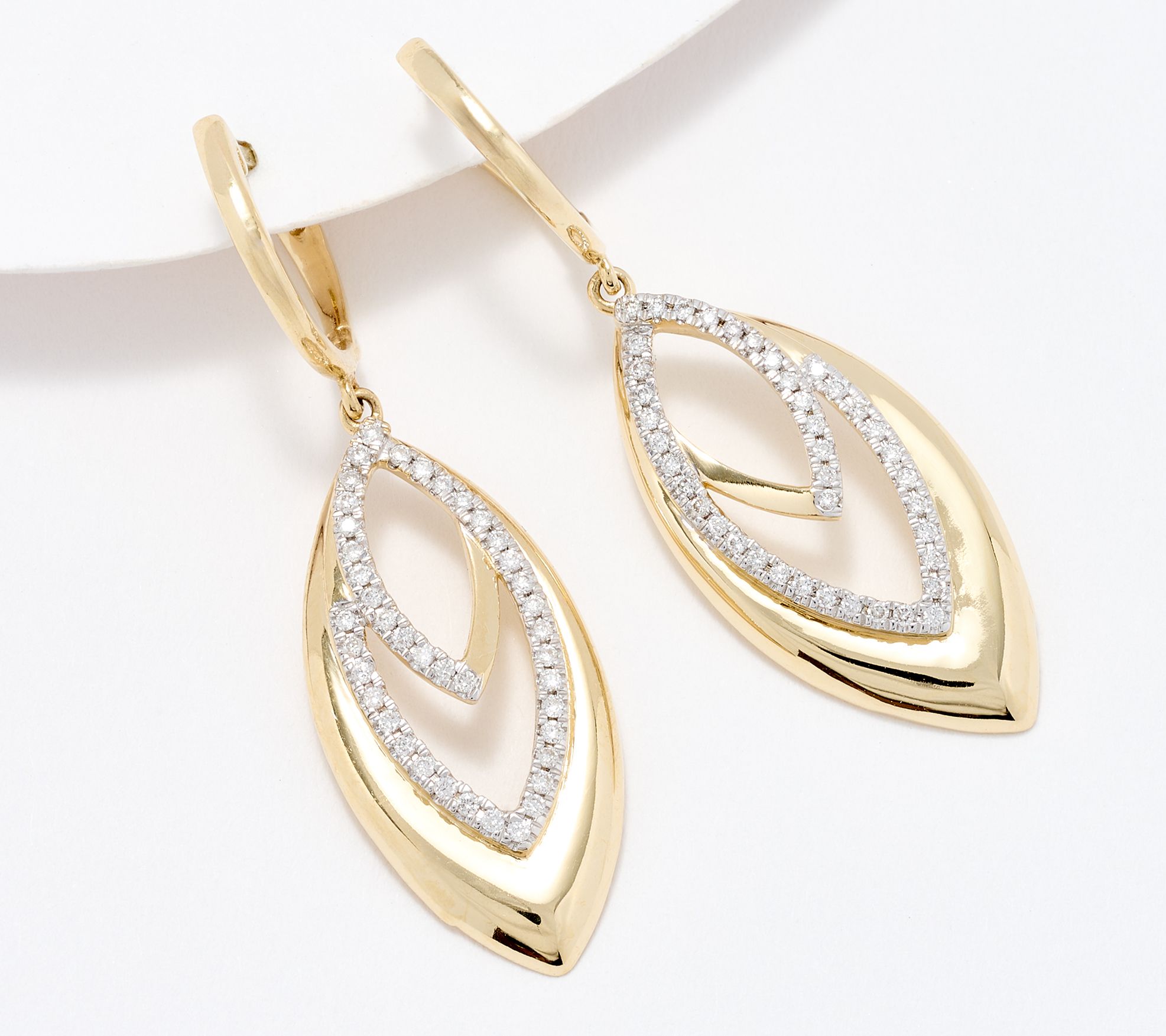KALLATI 0.25 cttw Eternal Diamond Earrings, 14K Gold