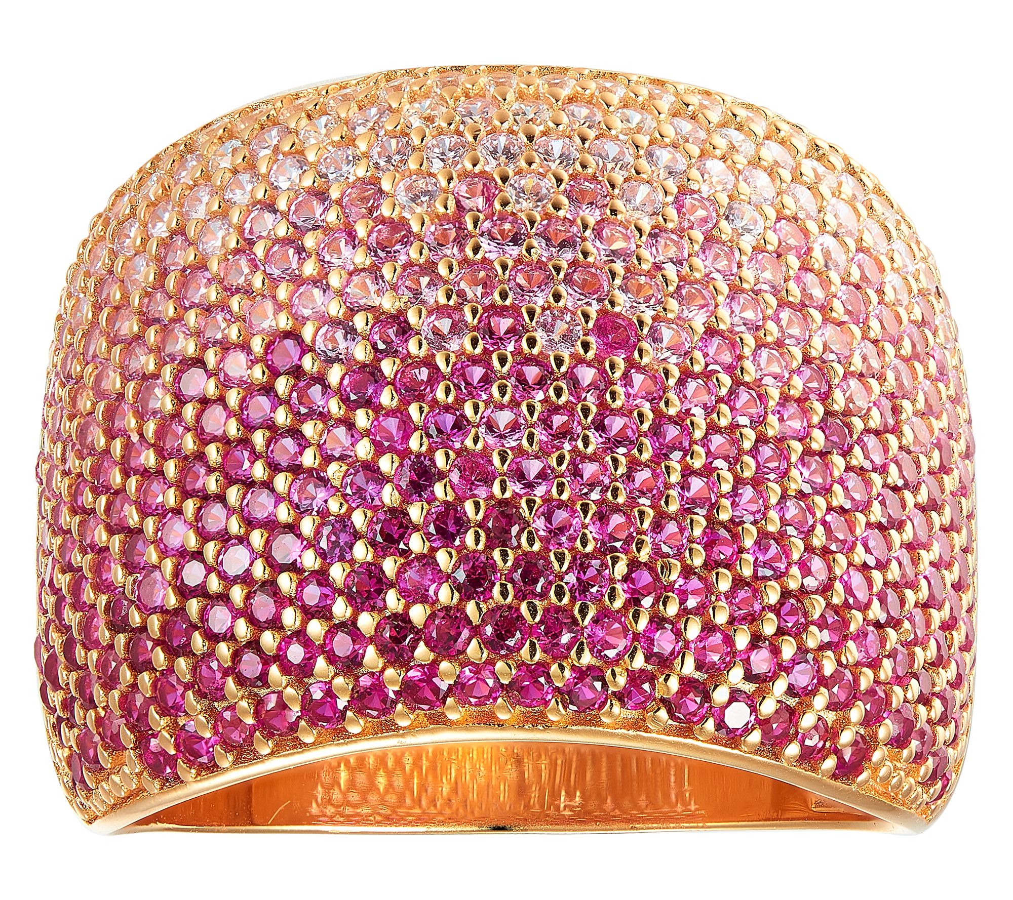 Diamonique Pink Ombre Band Ring, 14K Rose GoldPlated
