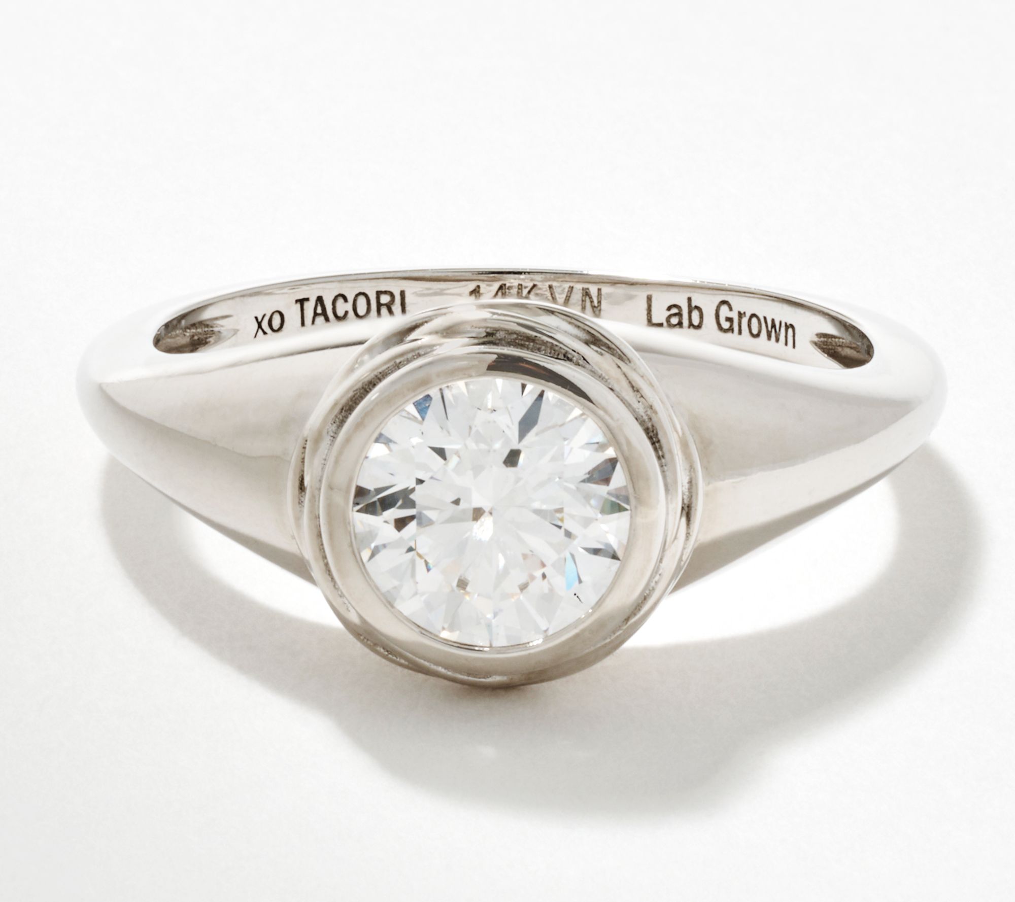 XO TACORI Lab Grown Diamond 1 cttw Round Signet Ring, 14K Gold