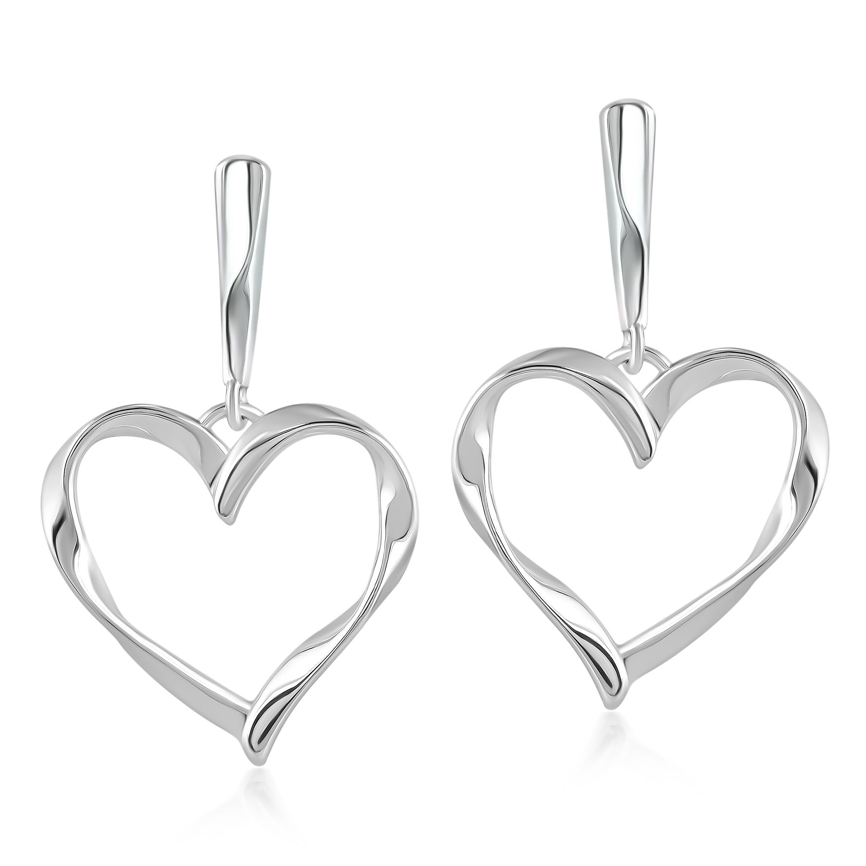 Christian James by Scott Grimes Sterling 1-1/2" Heart Earrings