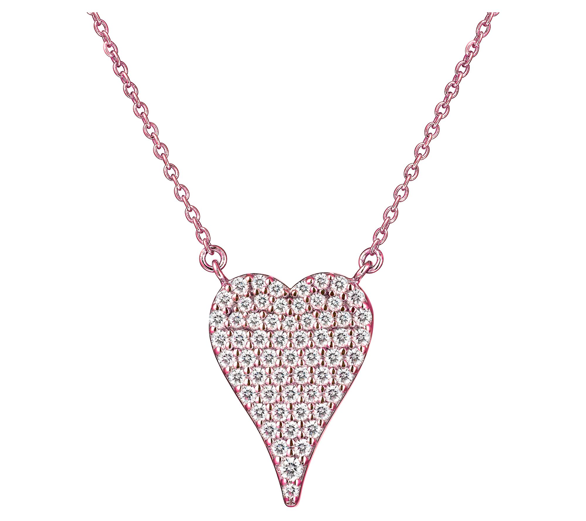 Diamonique X Jennifer Miller Mini Heart Necklace, Sterling