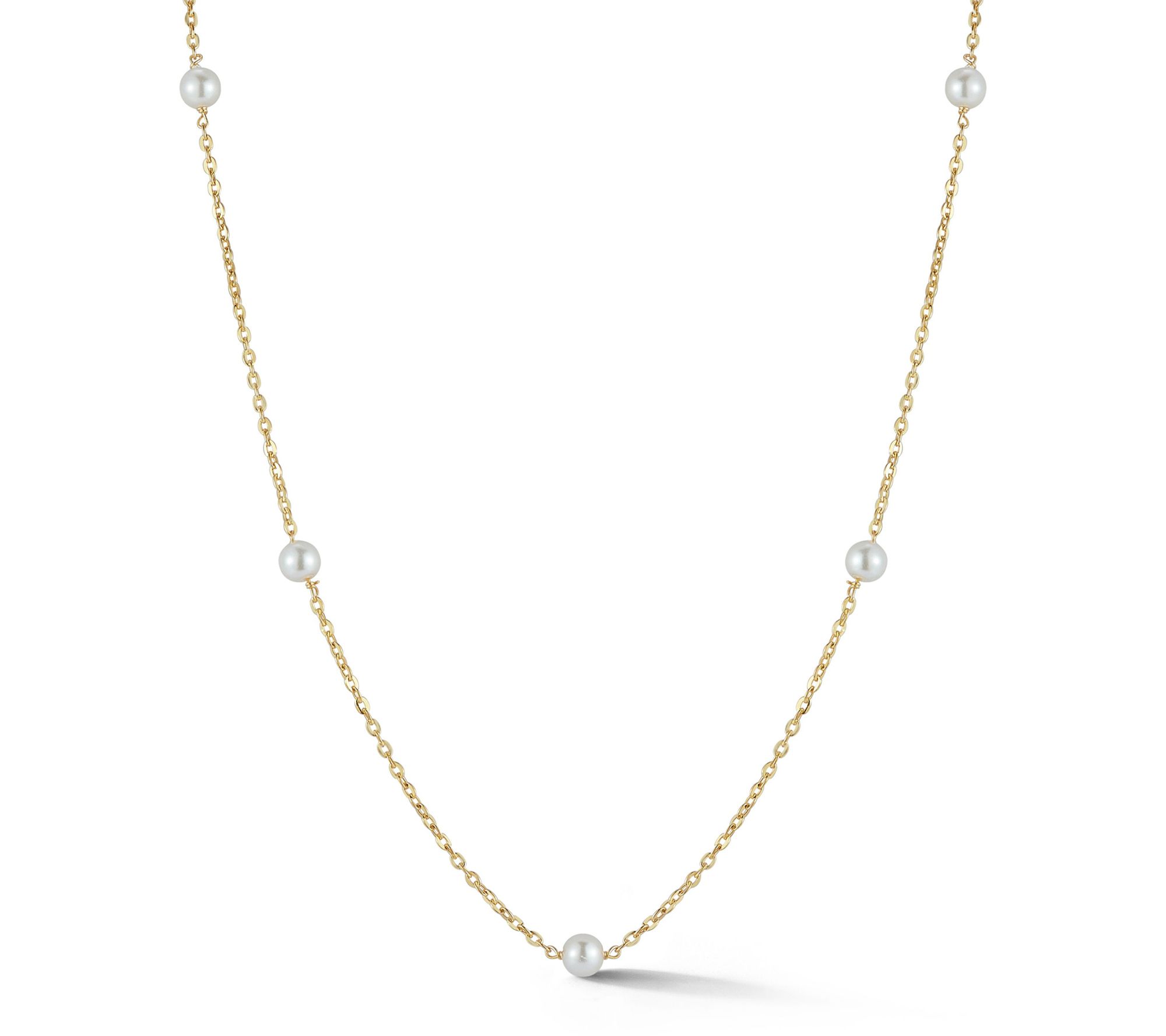 Sterlina Silver Cultured Pearl Station Necklace, Sterling