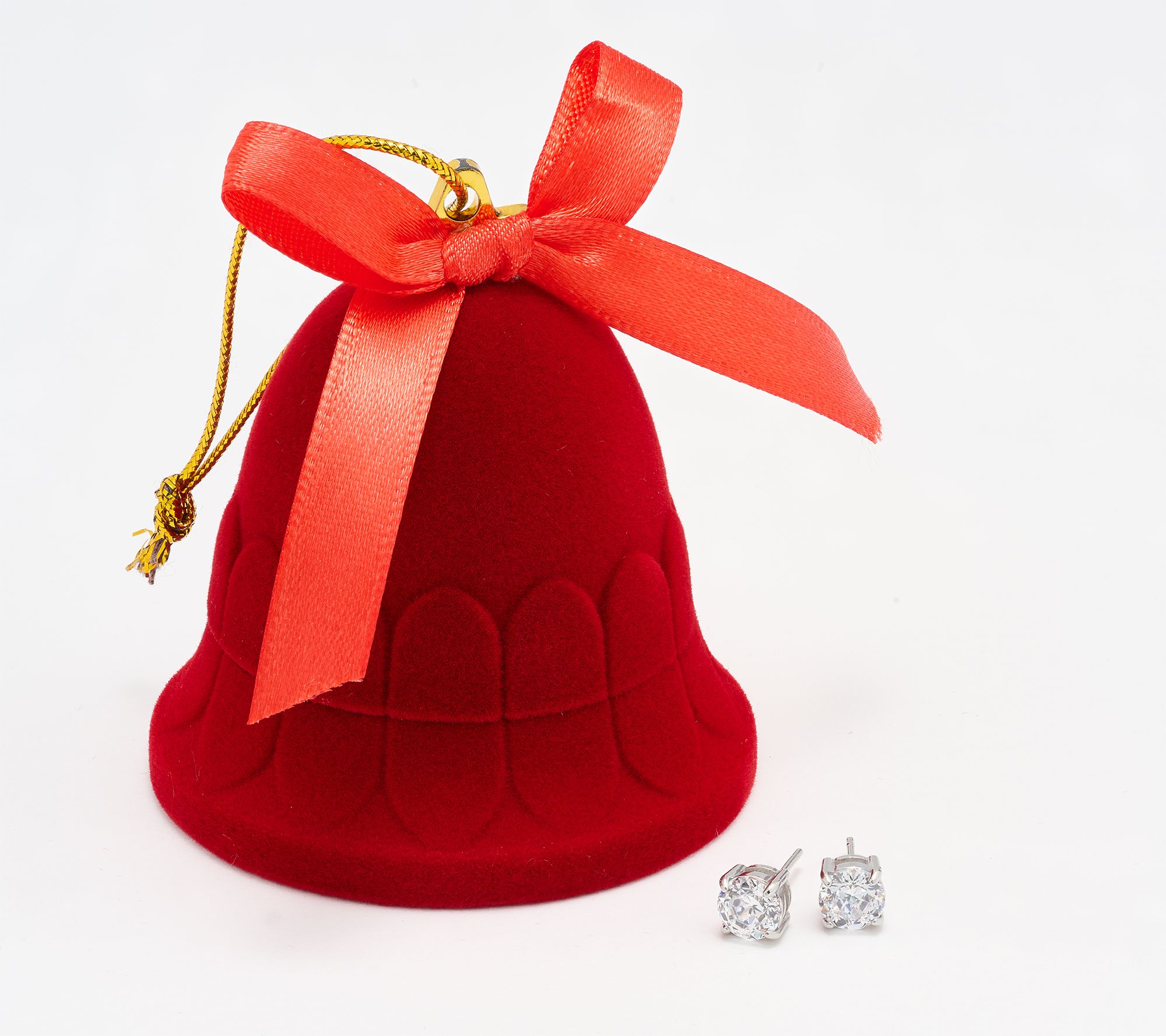 Steel by Diamonique 100 Facet Stud Earrings with Bell Box