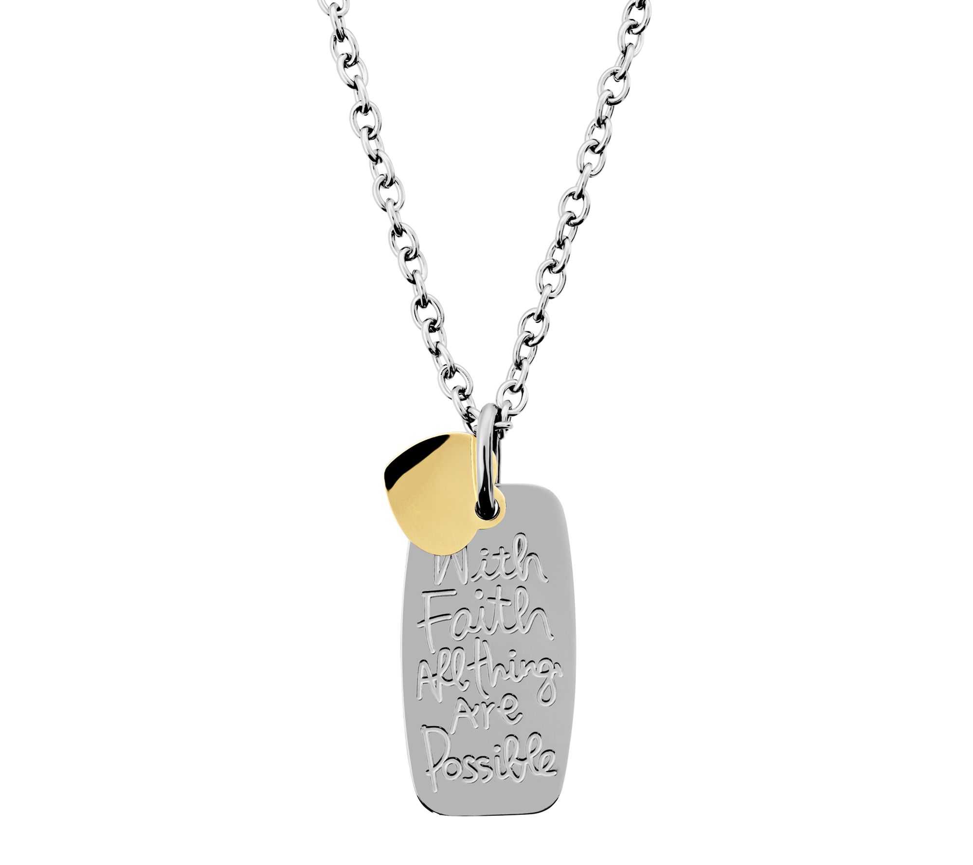 Steel By Design Heart Inspirational Dog Tag Necklace