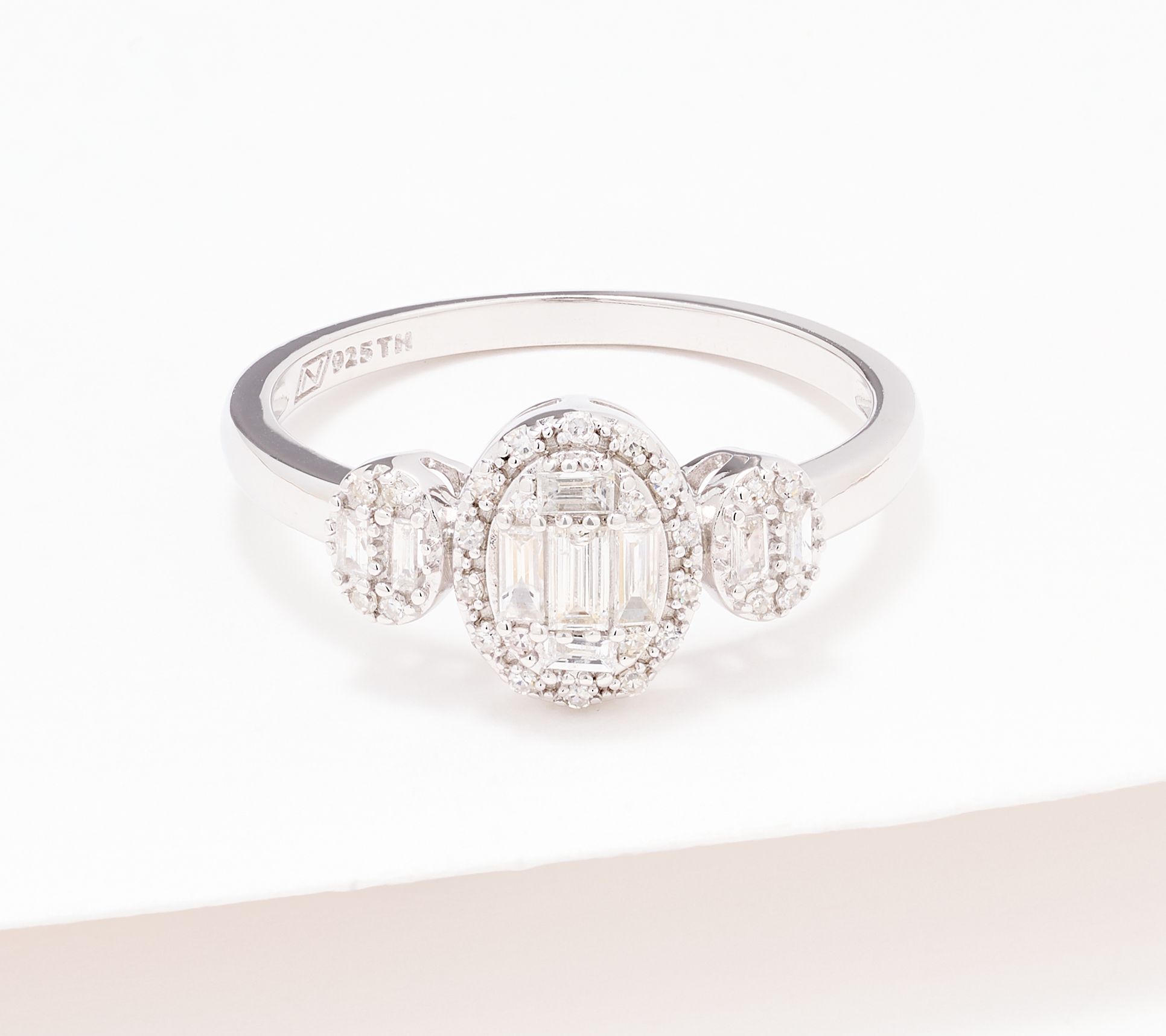 Affinity Diamonds Baguette & Round .30 cttw Ring, Sterling