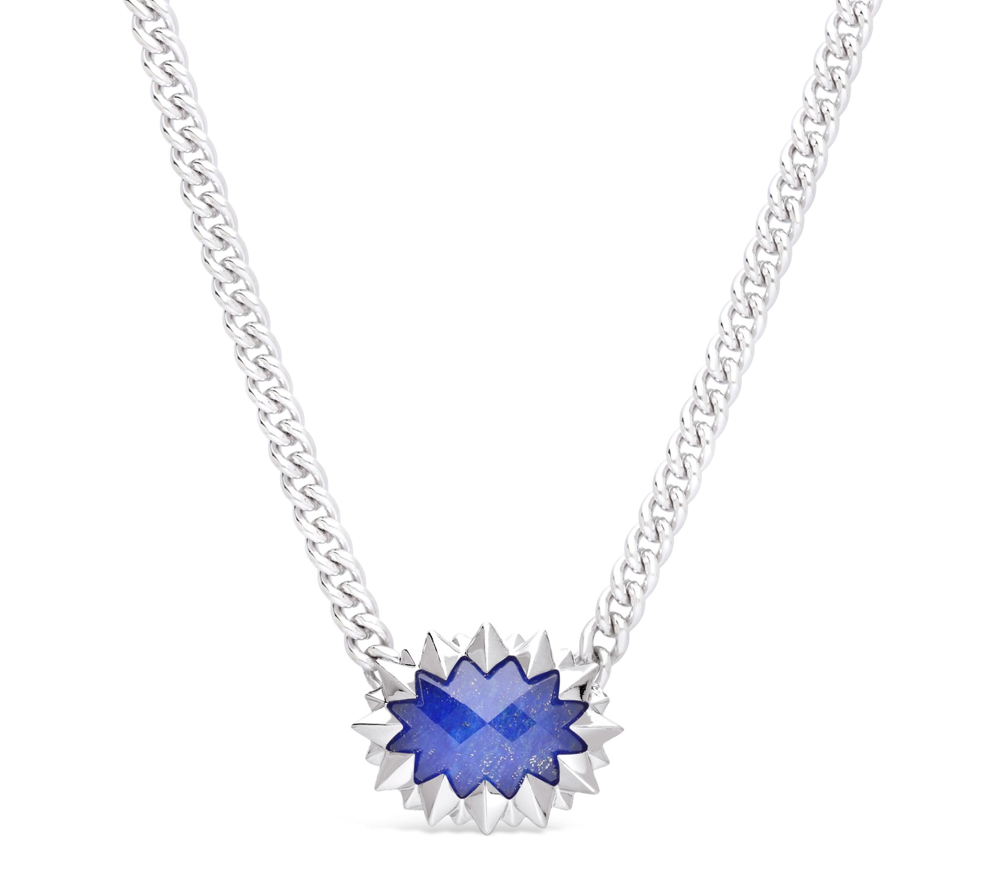 Margo Manhattan Sterling Silver Lapis Doublet Roxy Necklace