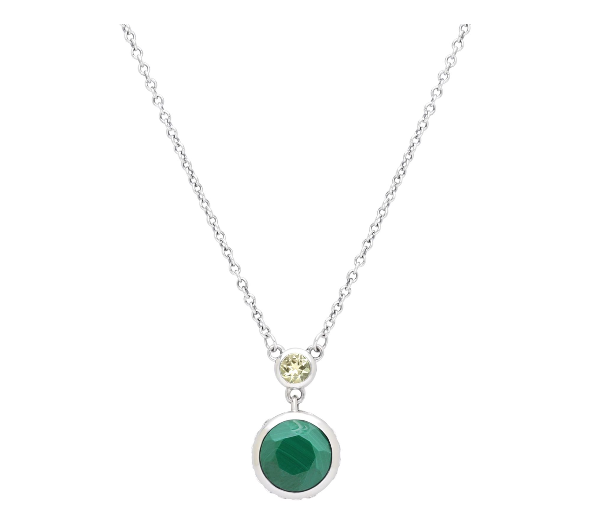 Tiffany Kay Studio Sterling Silver Malachite &Quartz Necklace