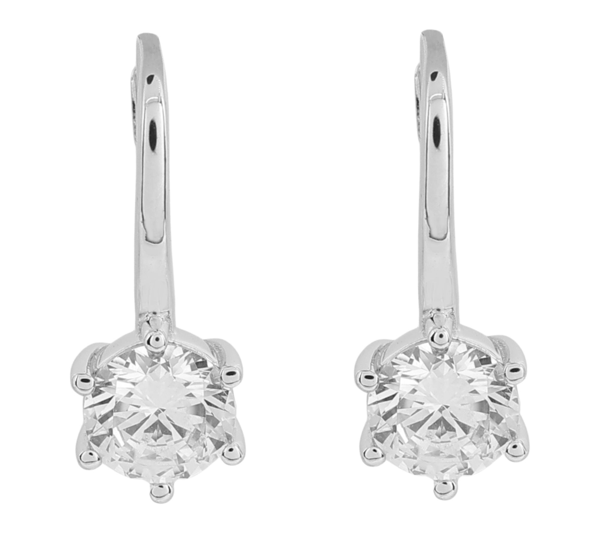 Diamonique Leve rback Dangle Ea rrings, Sterlin g Silver